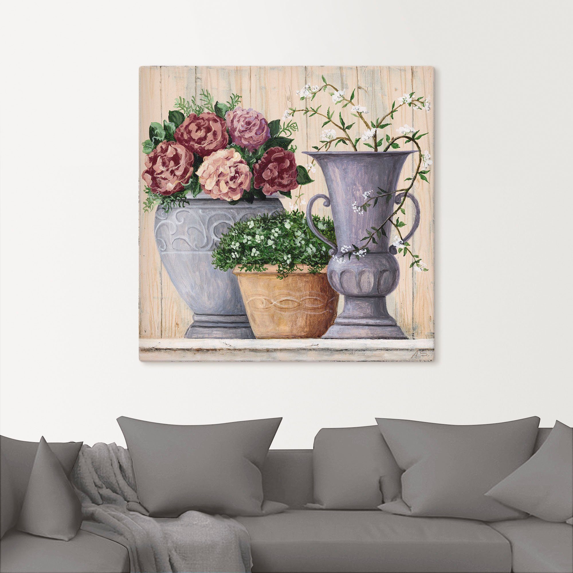 Artland Artprint Antieke bloemen_licht als artprint van aluminium, artprint voor buiten, artprint op linnen, poster, muursticker