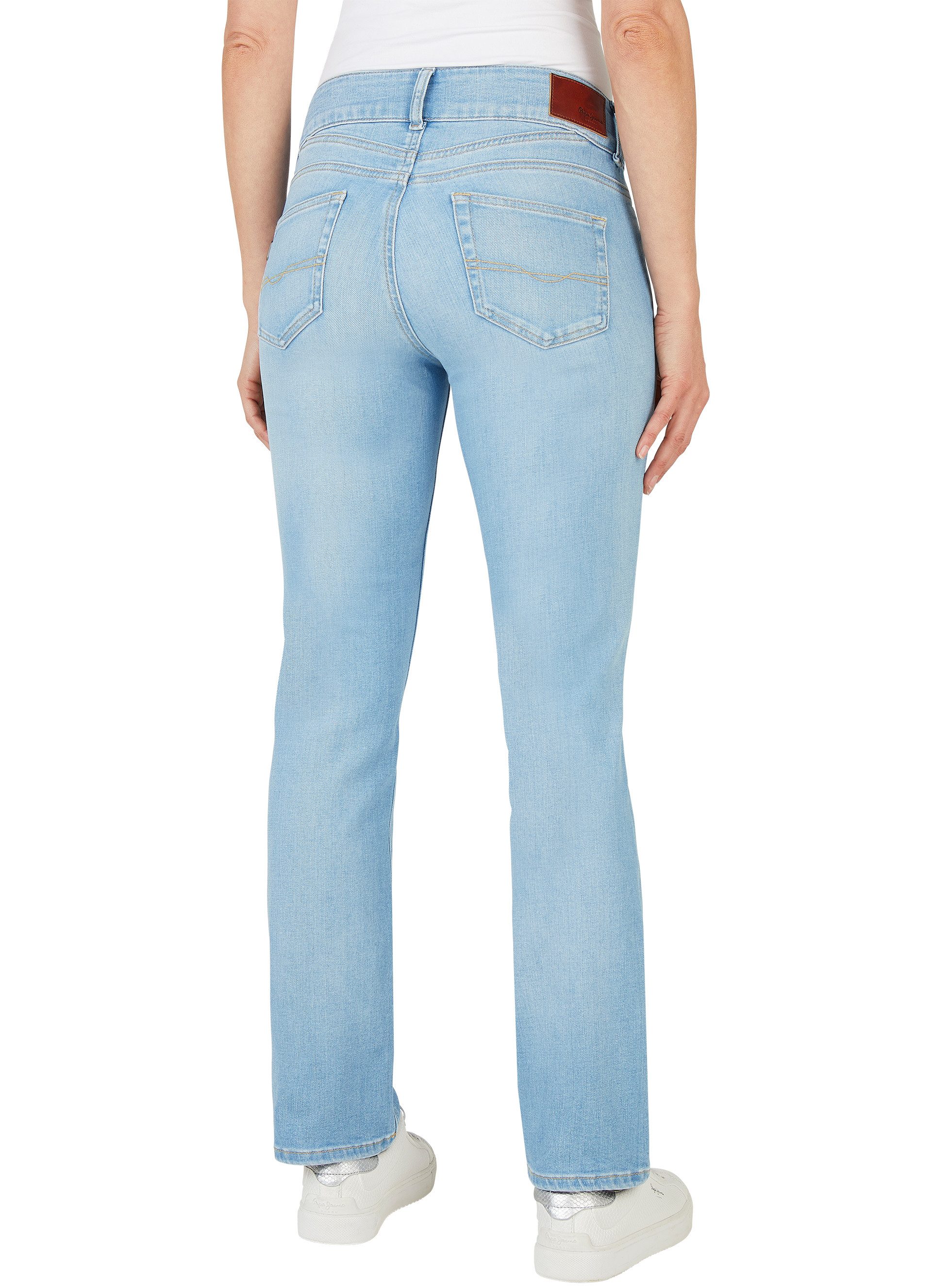 Pepe Jeans Slim fit jeans SLIM JEANS MW met extra brede tailleband met dubbele knoopsluiting