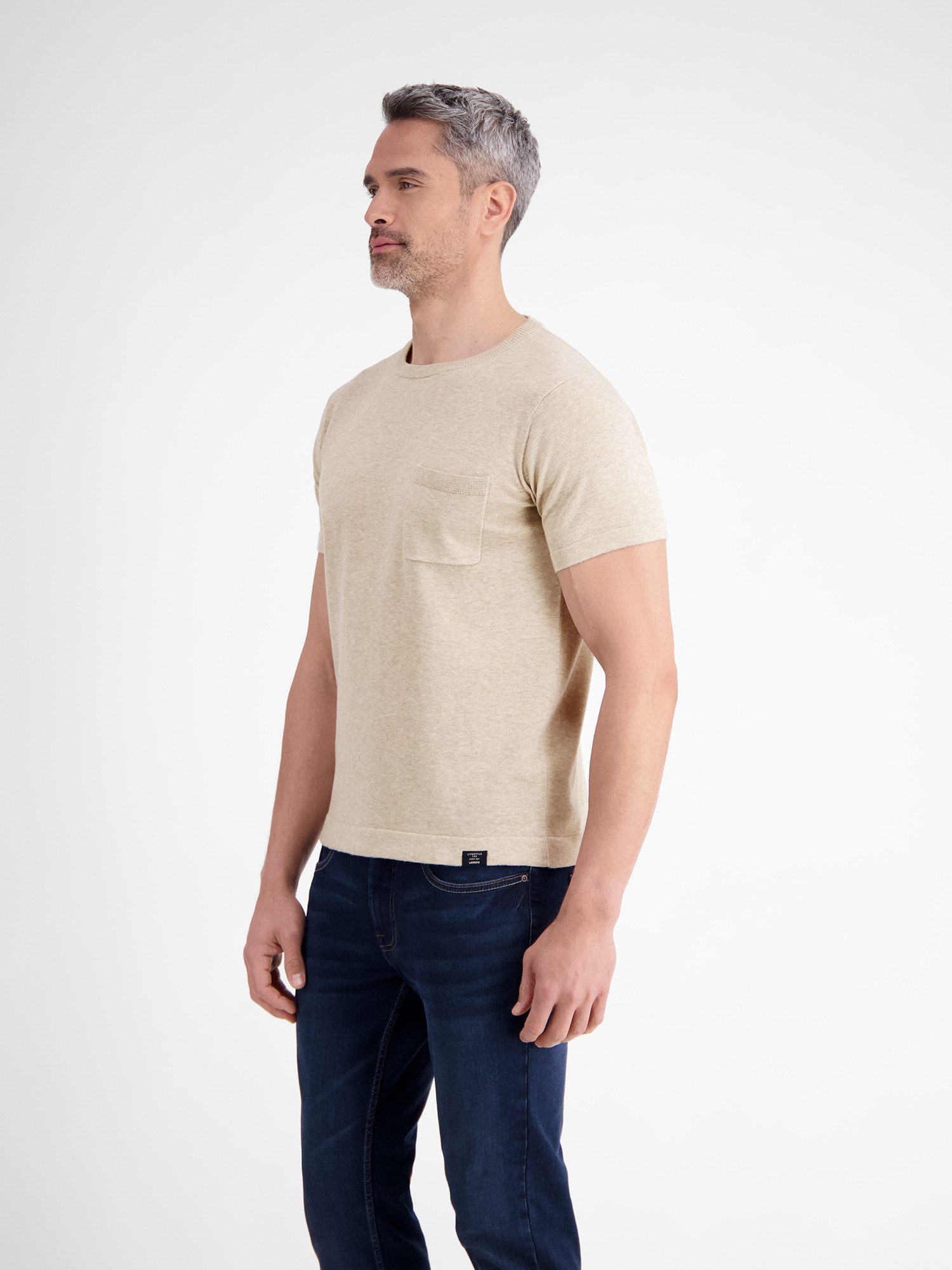 Lerros T-shirt LERROS Gebreid T-shirt met borstzak