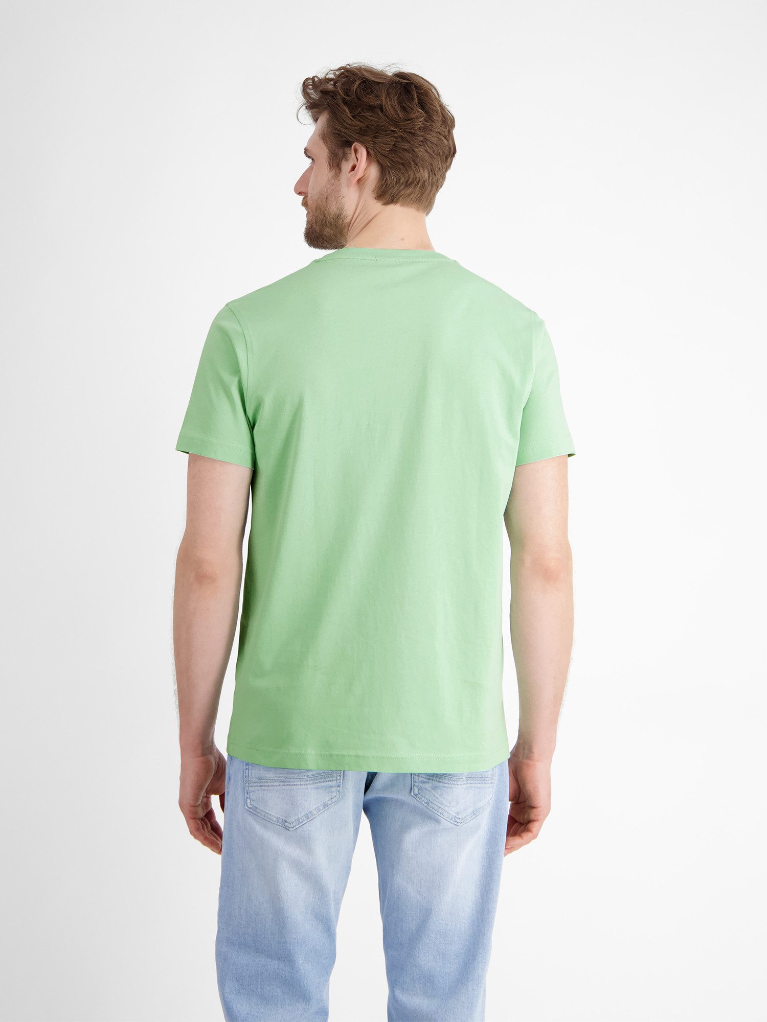 Lerros T-shirt LERROS basic T-shirt met logostiksel, effen