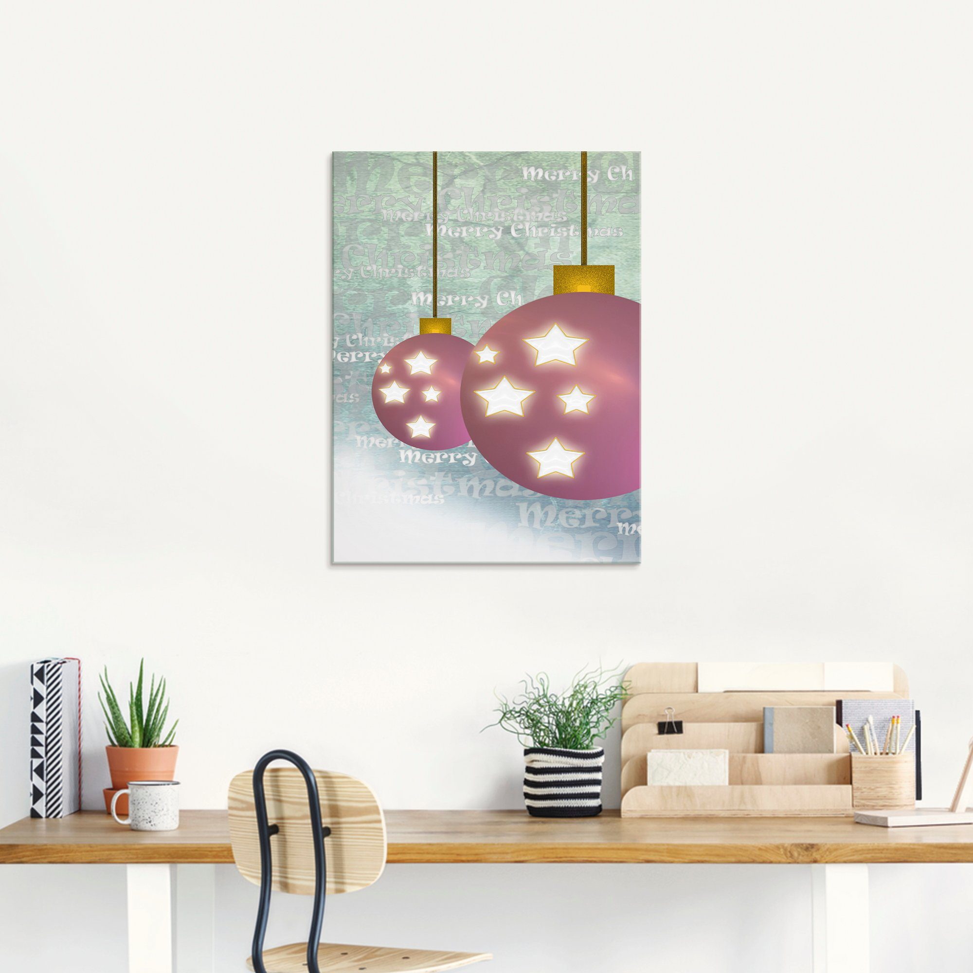 Artland Print op glas Kerstbal in verschillende maten