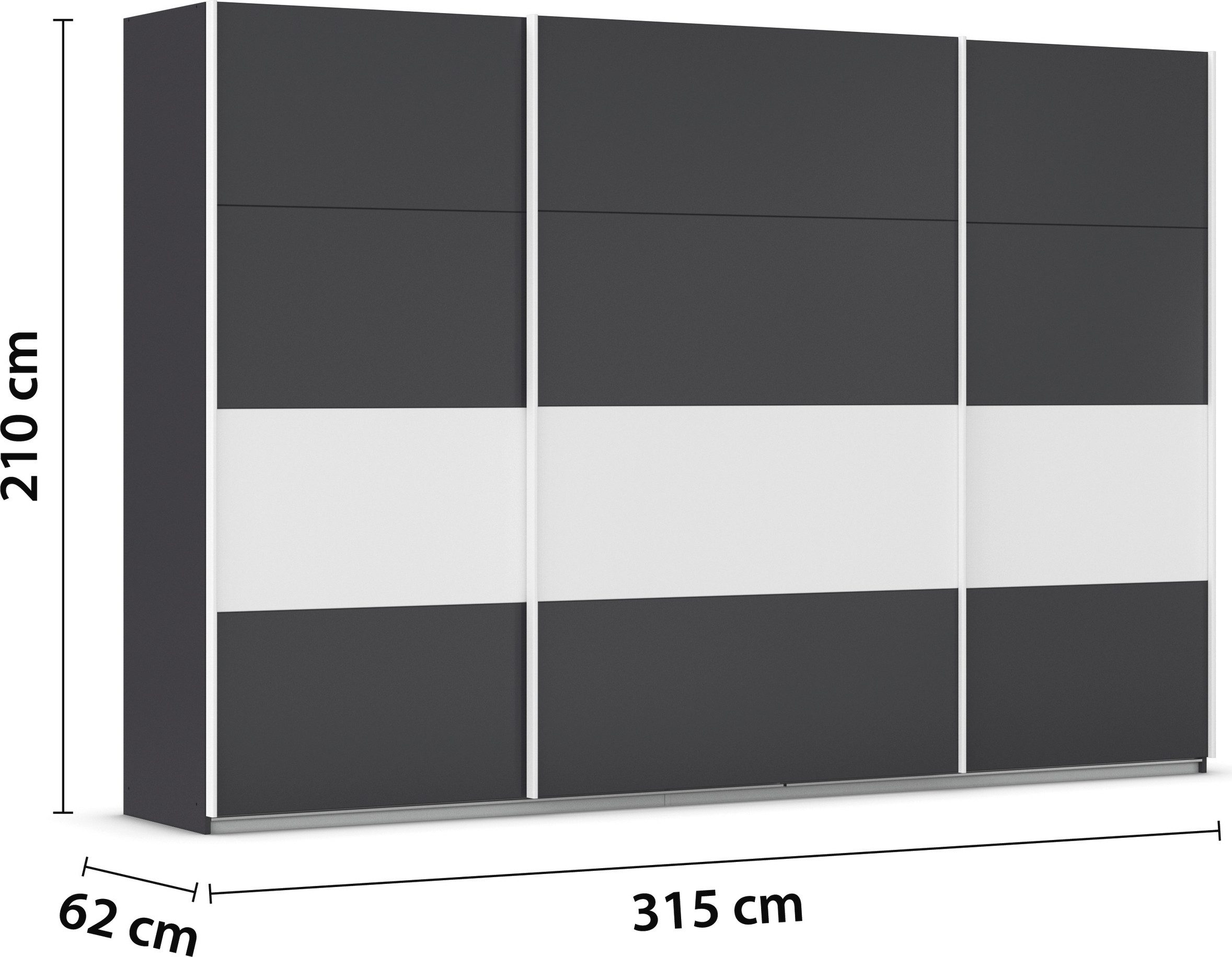 rauch Schuifdeurkast Kledingkast Kast Garderobe CORTONA inclusief indeling, 2 stoffen dozen en extra planken