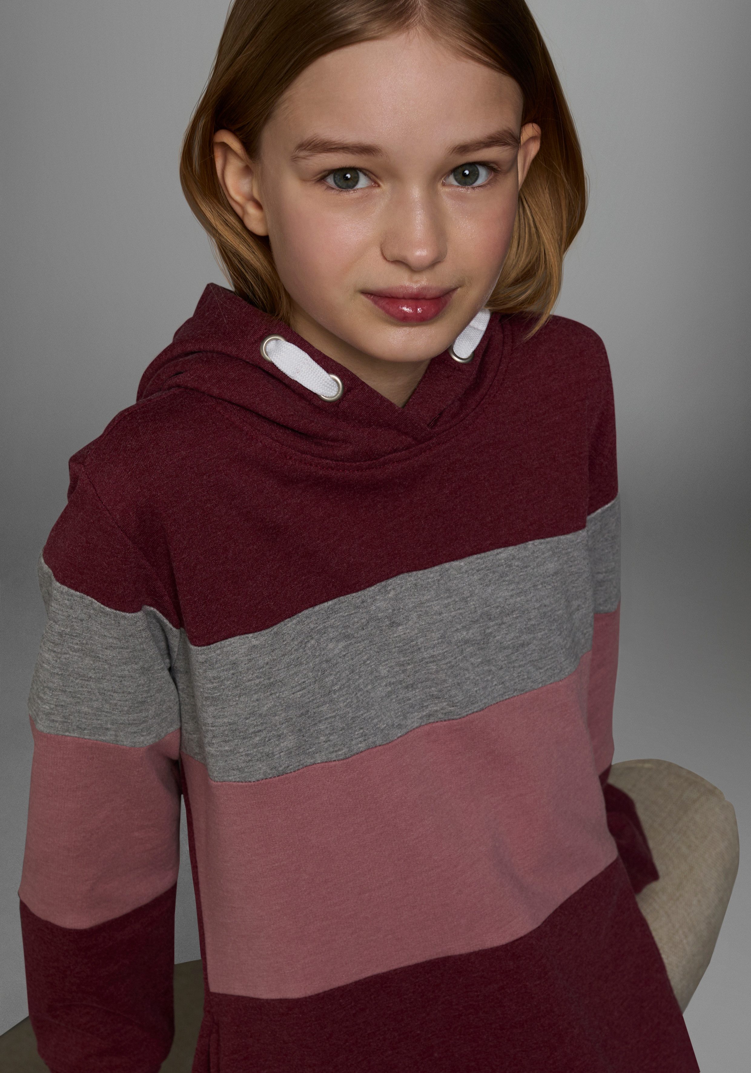 KIDSWORLD Sweatjurk lang, sportief streepdessin, van katoenmix, lange mouwen