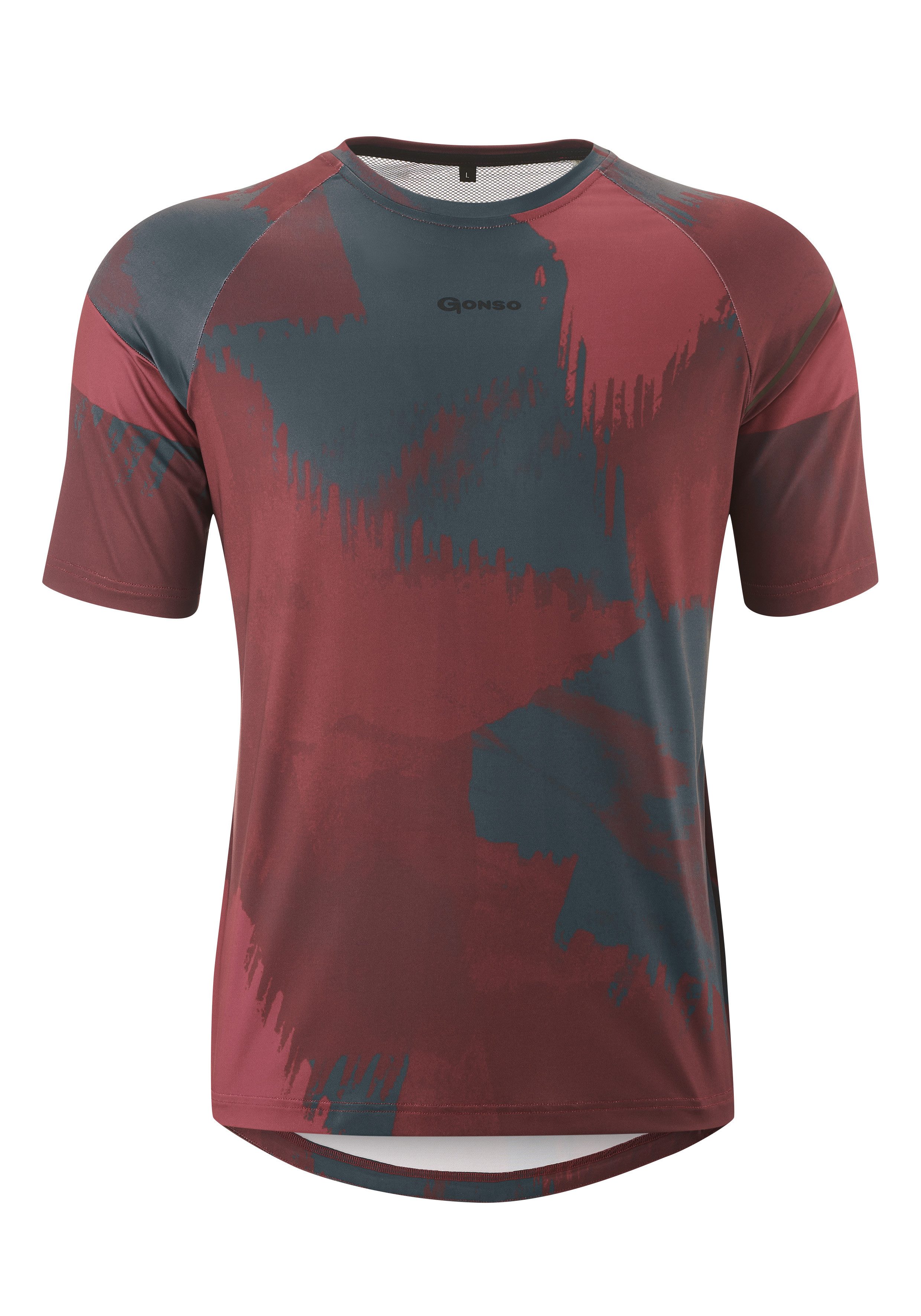 Gonso Fietsshirt MASINO Heren MTB-fiets shirt met korte mouwen, lichtgewicht fietstrui, functionele shirt shirts maat S rood