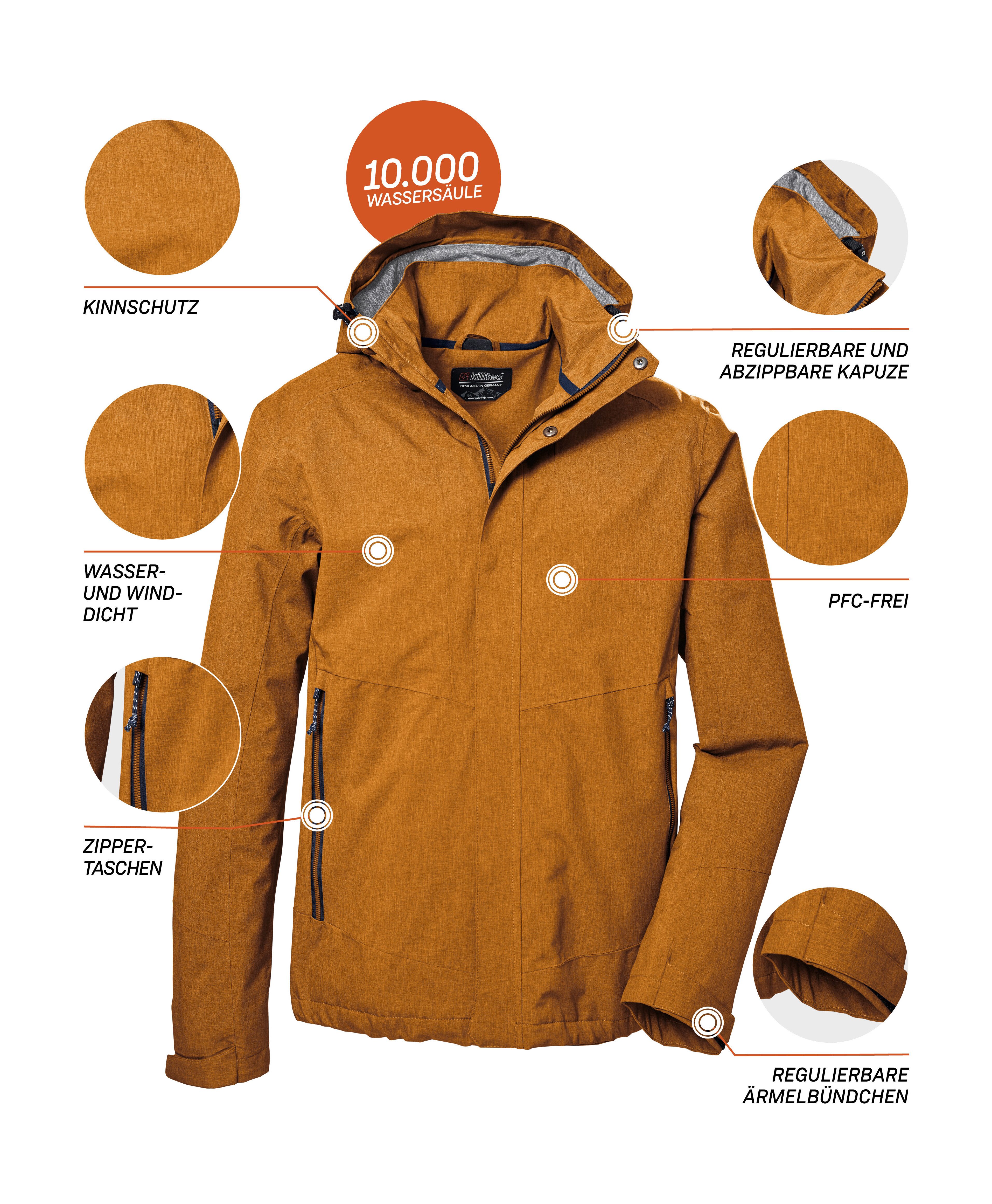 Killtec Outdoorjack KOS 53 MN JCKT Functionele jas: Wind- en waterdicht, ademend, afneembare capuchon