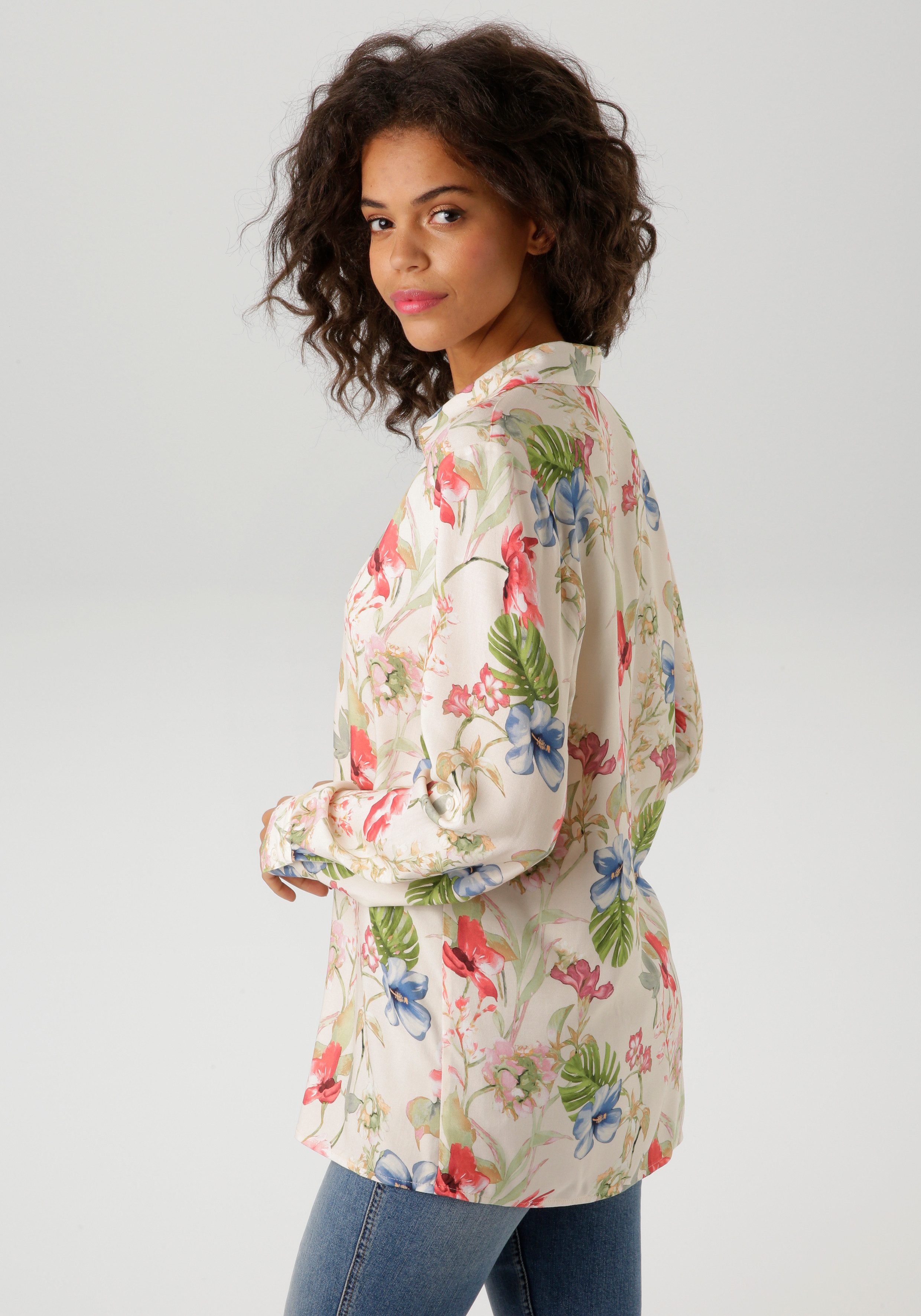 Aniston CASUAL Overhemdblouse met kleurharmonische, kunstzinnige bloemenprint - nieuwe collectie
