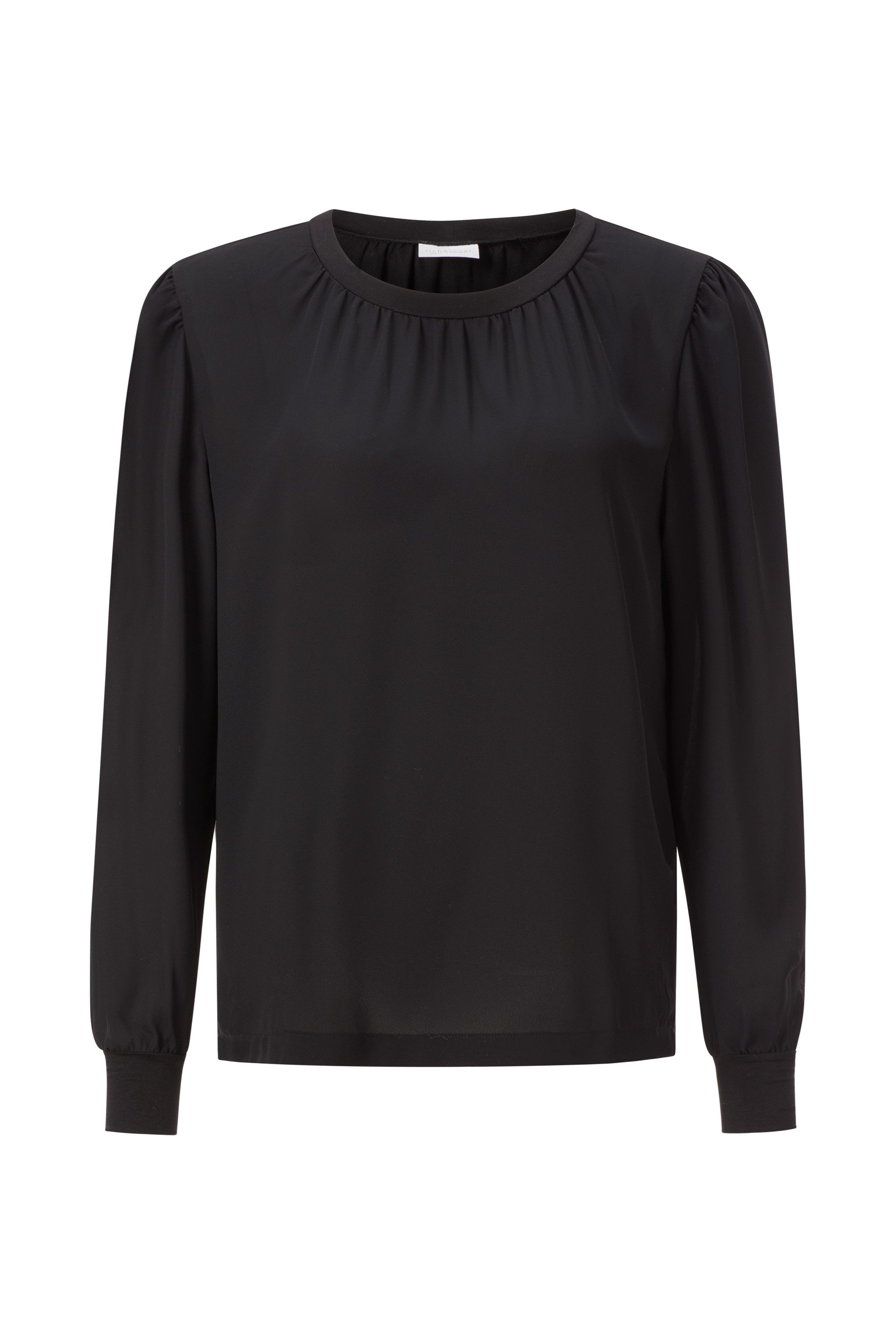 Rich & Royal Blouse met lange mouwen met fijne rimpeling aan de kraag
