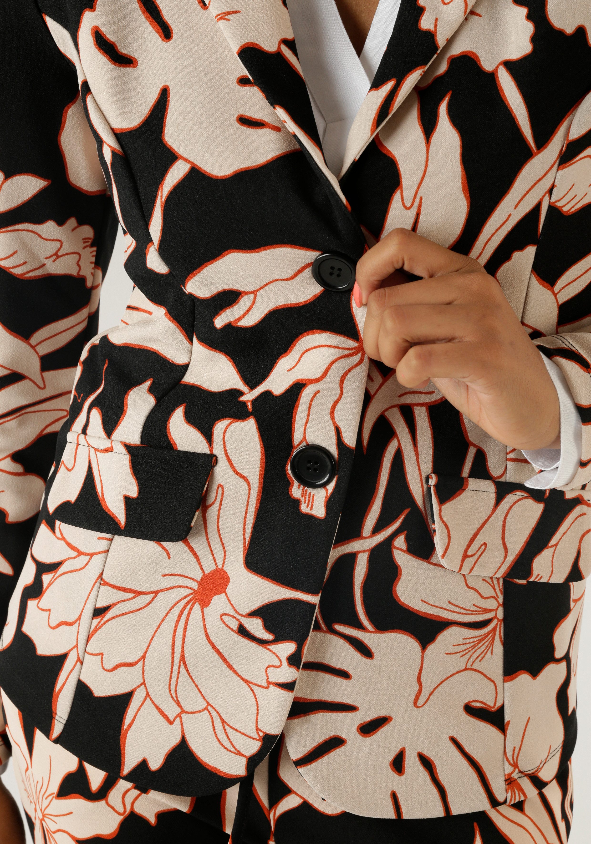 Aniston SELECTED Jerseyblazer met grootschalig en abstract bloemenpatroon - nieuwe collectie