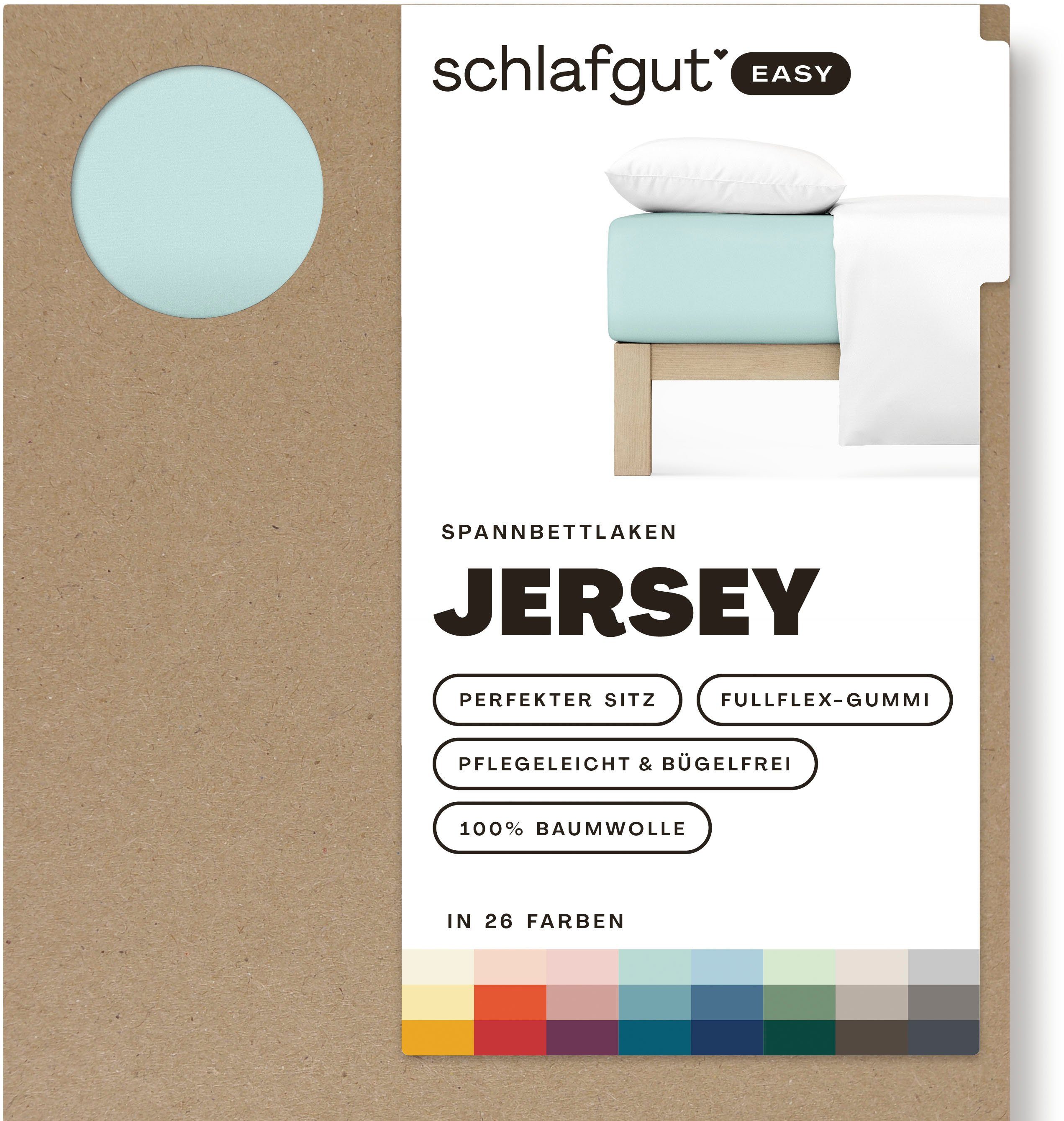 Schlafgut Hoeslaken EASY van 100% katoen, zacht & absorberend, merk-beddengoed voor matrassen tot 22 cm hoogte, in 90x200, 140x200 of 180x200 cm (1