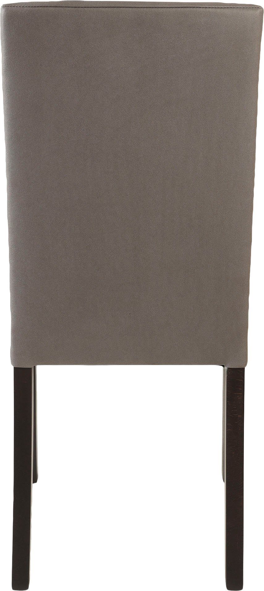 Home affaire Stoel met 4 poten Nina robuuste microvezel, frame naturel-beuken of wengé gelakt (set, 2 stuks)