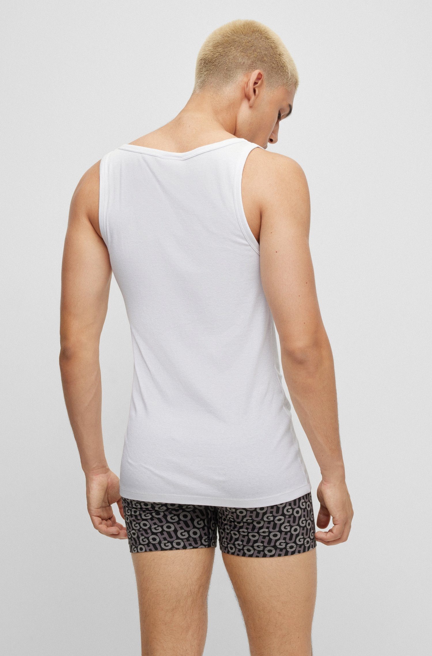 HUGO underwear Tanktop Twin Pack met merketiket in contrastkleur (set 2-delig)