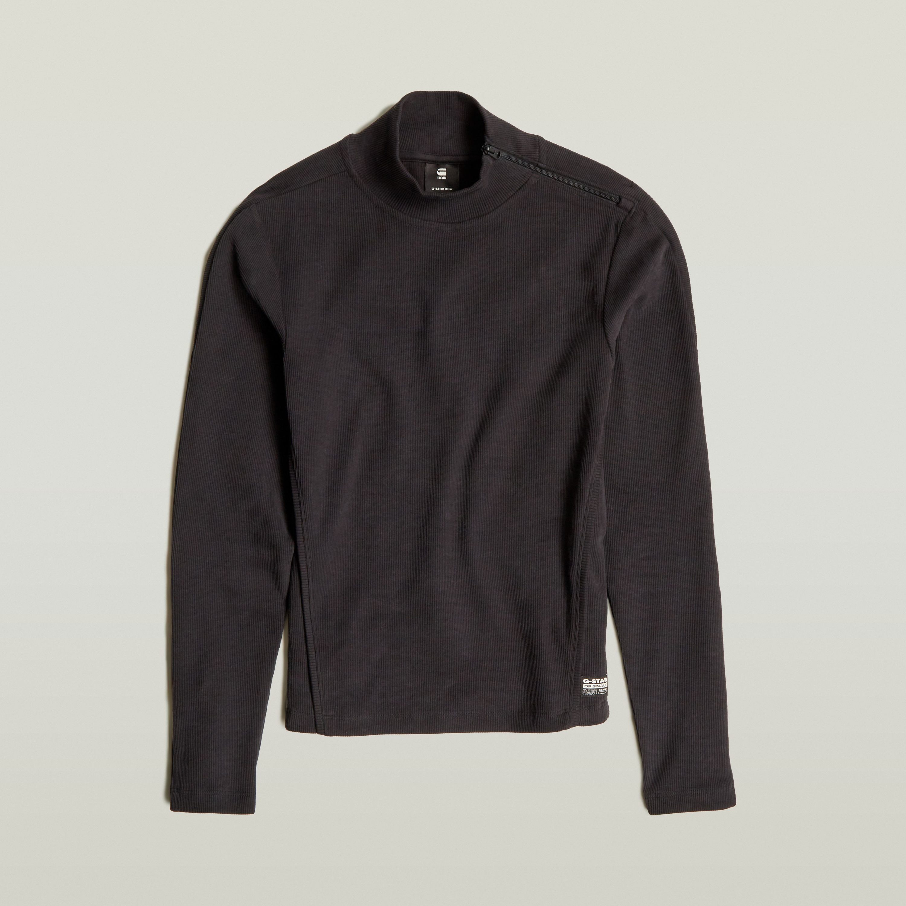 G-Star RAW T-shirt Asymmetric Zip Cropped Slim Mock