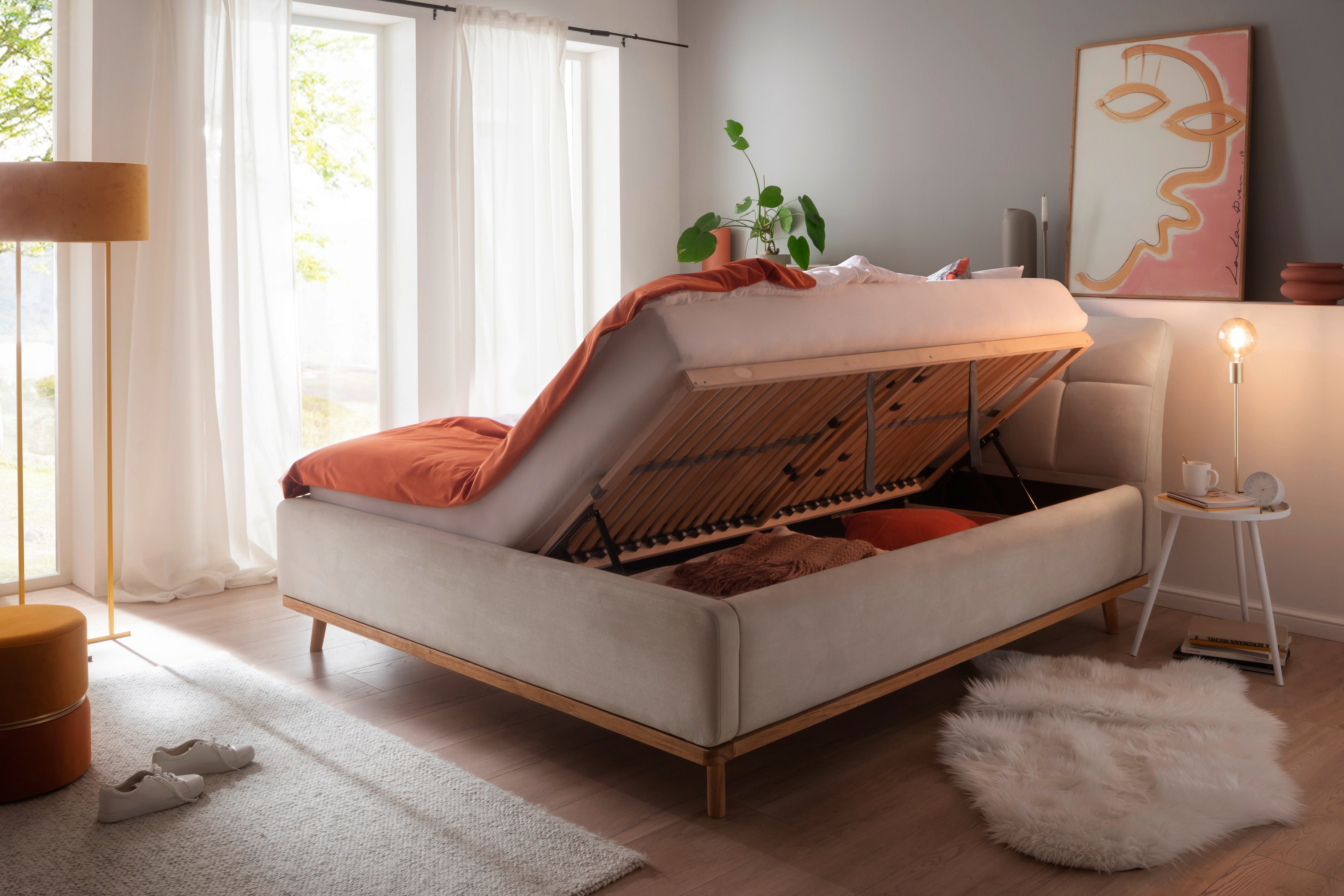 meise.möbel Gestoffeerd bed Mila met bedkist