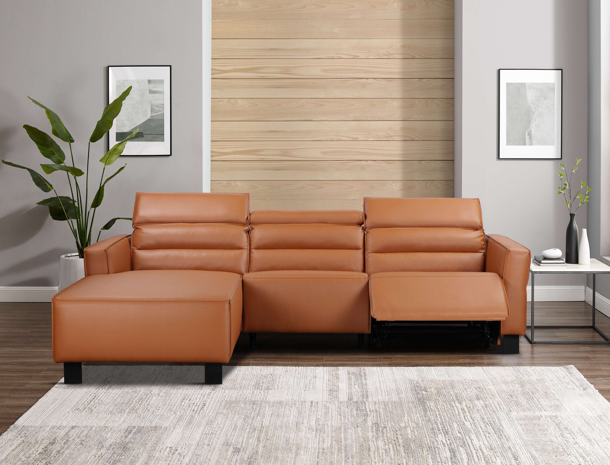 Places of Style Hoekbank Carpari, L-vorm, 263 cm, handmatige of elektrische relaxfunctie