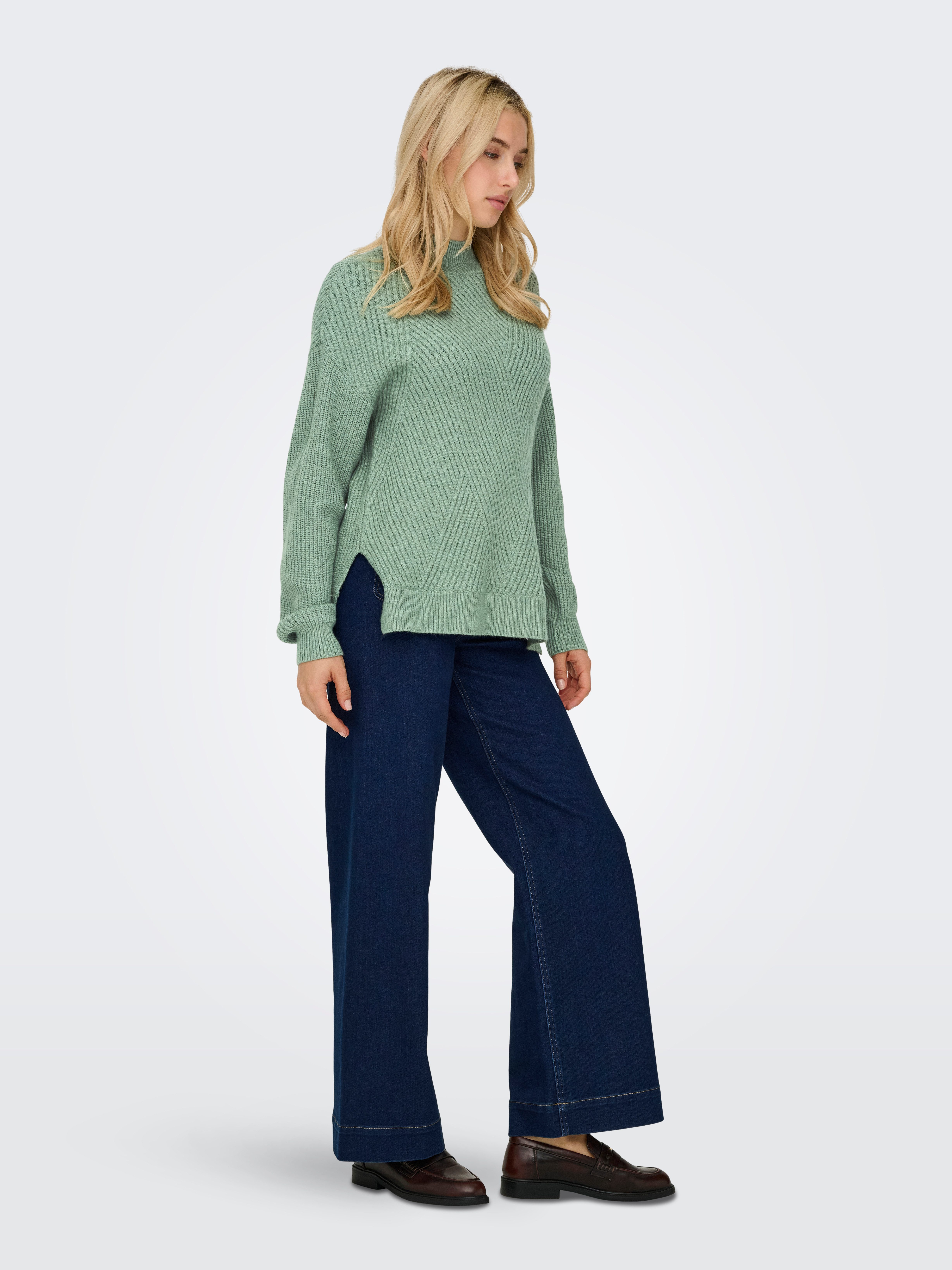 Only Gebreide trui ONLNELI LS HIGHNECK RIB PULLOVER EX KNT