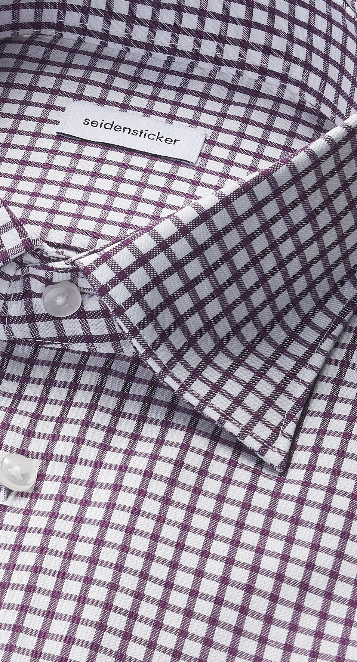 seidensticker Businessoverhemd Zwarte roos Regular 1/1 Bedekte Button-Down-kraag ruit