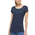 ragwear t-shirt mint marina met maritieme all-over "anker"-print blauw