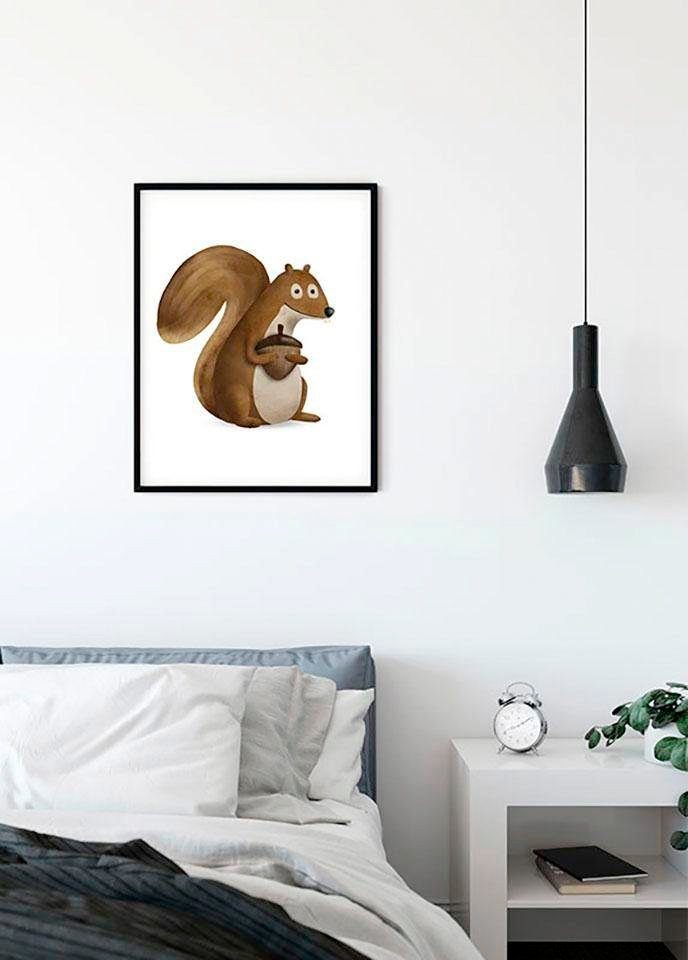 Komar Wanddecoratie Cute animal Squirrel Wanddecoratie - zonder lijst (1 stuk)