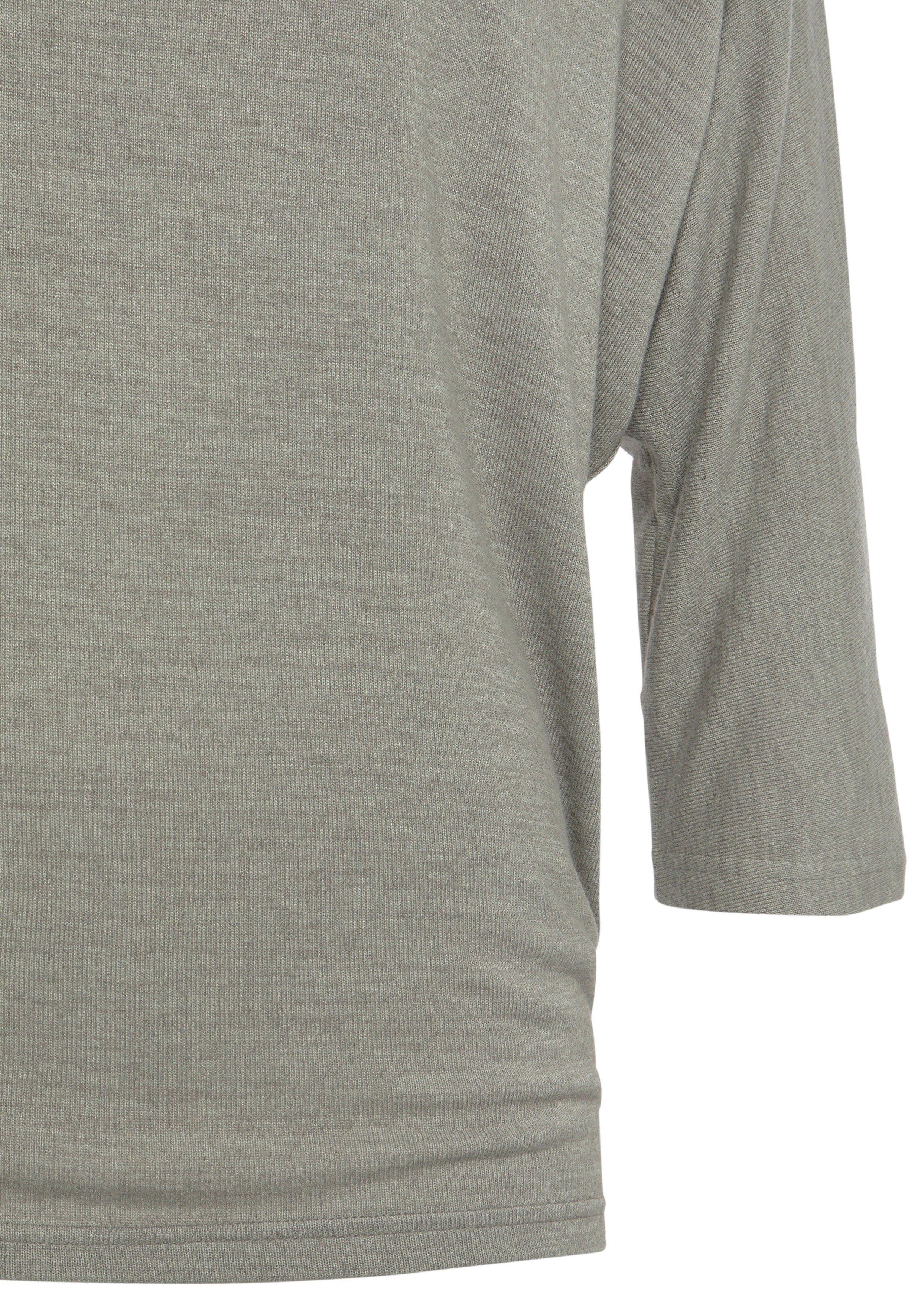 Lascana Shirt met 3/4-mouwen Met vlindermouwen van zachte fijn gebreide kwaliteit met viscose (1-delig)
