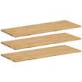 home affaire plank ayanna van massief hout (3 stuks) beige