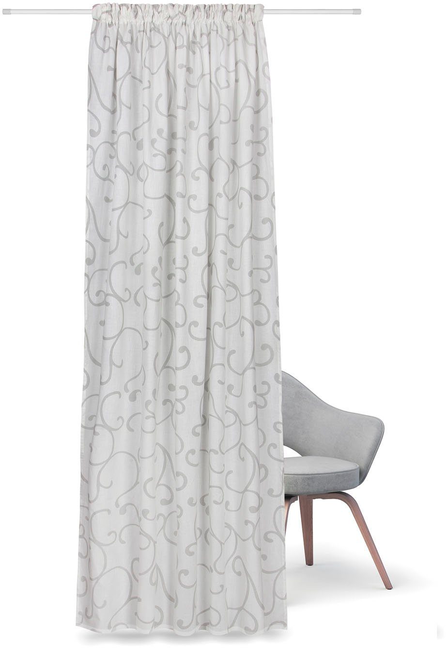 Feel of Nature Gordijn Havert HxB: 245x140 (1 stuk) kant & klaar gordijnen maat H/B: 245/140 cm grijs