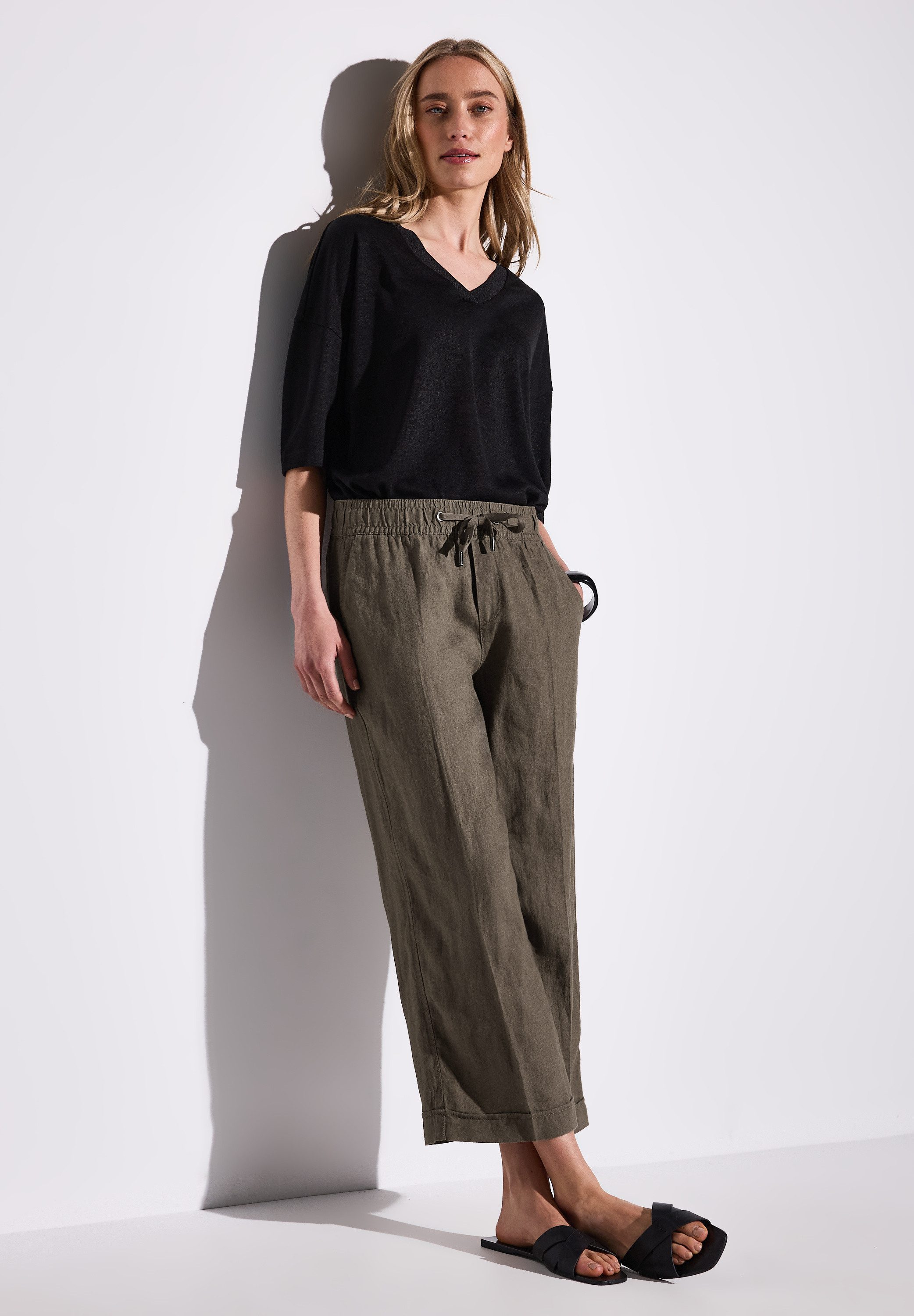 STREET ONE Culotte Styel EMEE elastische band met rijgkoord
