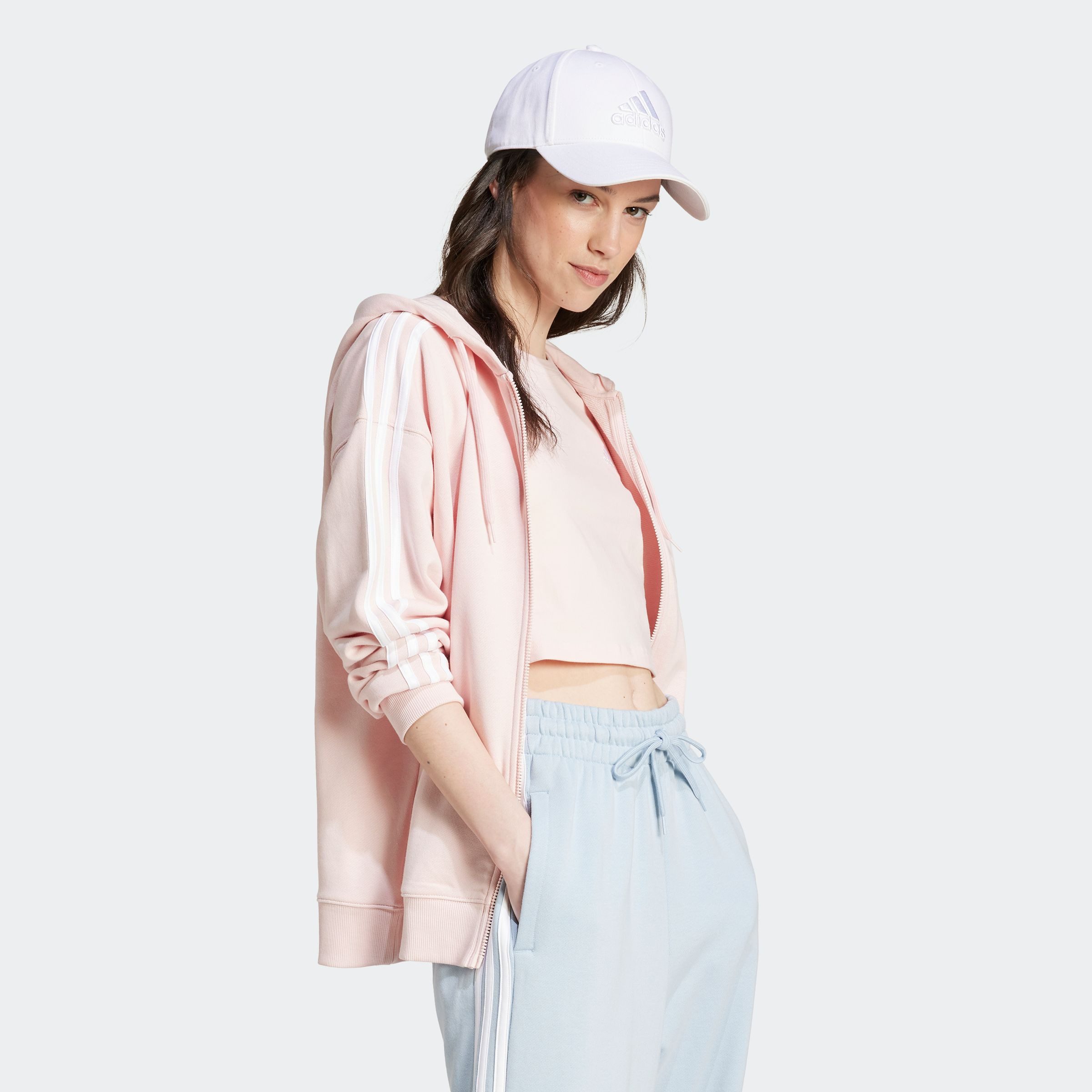 adidas Sportswear Capuchonsweatvest W 3S FT FZ O HD (1-delig)