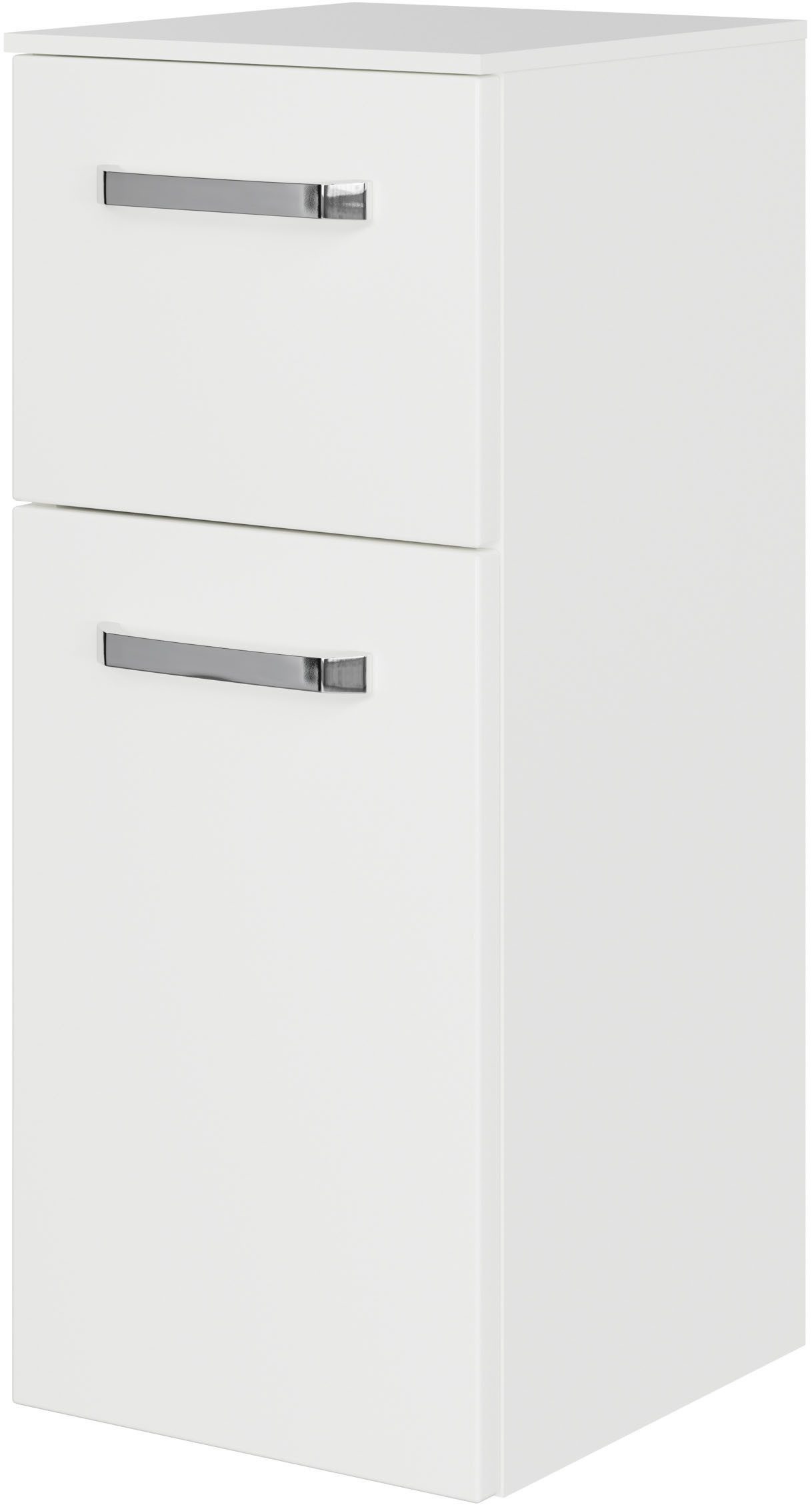 Saphir Onderkast Serie 4010 badkamerkast 30 cm breed, 1 deur, 1 lade, incl. deurdemper onderkasten wit