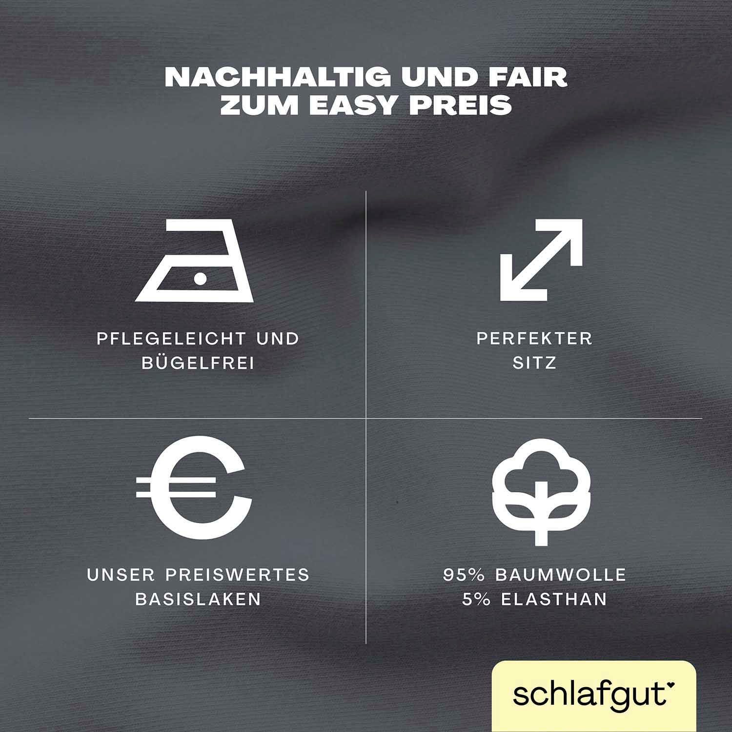 Schlafgut Hoeslaken EASY jersey elastaan MADE IN GREEN by OEKO-TEX® (1 stuk)