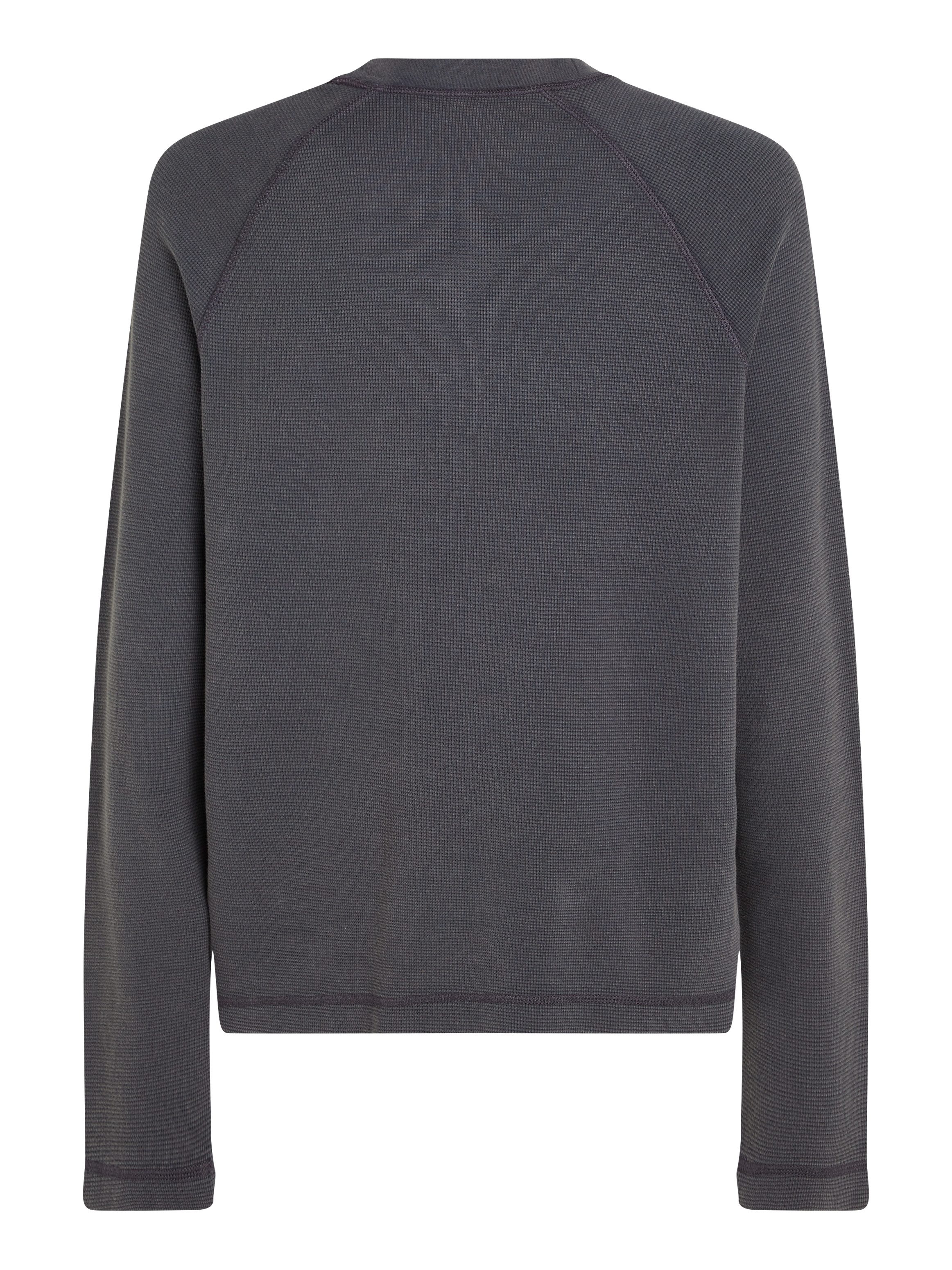 Calvin Klein Shirt met lange mouwen WASHED WOVEN LABEL WAFFLE RAGLAN