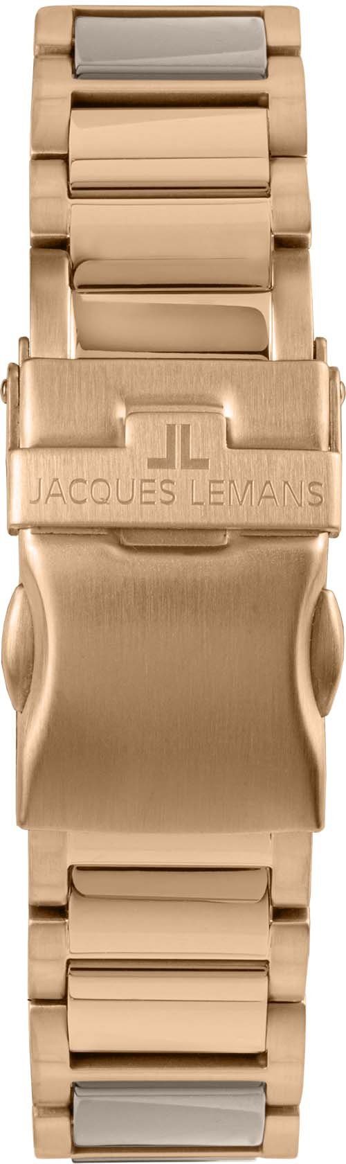 Jacques Lemans Keramisch horloge Liverpool, 42-12M Quartz horloge, armbandhorloge, dameshorloge, datum, roestvrijstalen band, keramiek