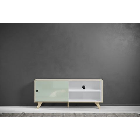 Adelaide Tv-meubel 1 Deur, 1 Plank Wit,groen.