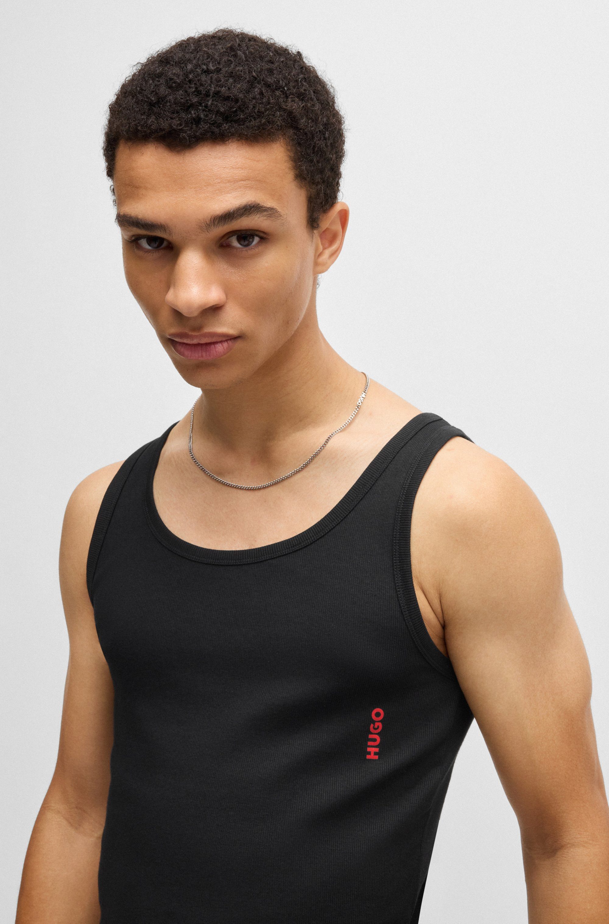 HUGO underwear Tanktop Twin Pack met merketiket in contrastkleur (set 2-delig)