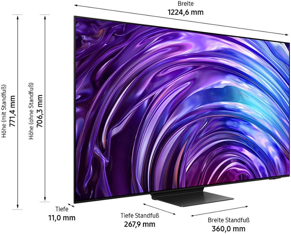 Samsung OLED-TV, 138 cm / 55", 4K Ultra HD, Smart TV, Neural Quantum 4K AI Gen2-processor, schitteringsvrij, tot 144Hz
