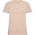calvin klein shirt met ronde hals metallic micro logo slim fit tee met metallickleurig calvin klein micro logo-opschrift roze