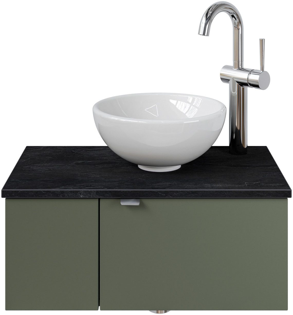 Saphir Wastafelonderkast Serie 6915 wastafel met onderkast voor gastenbadkamer, tweede toilet (3-delig)