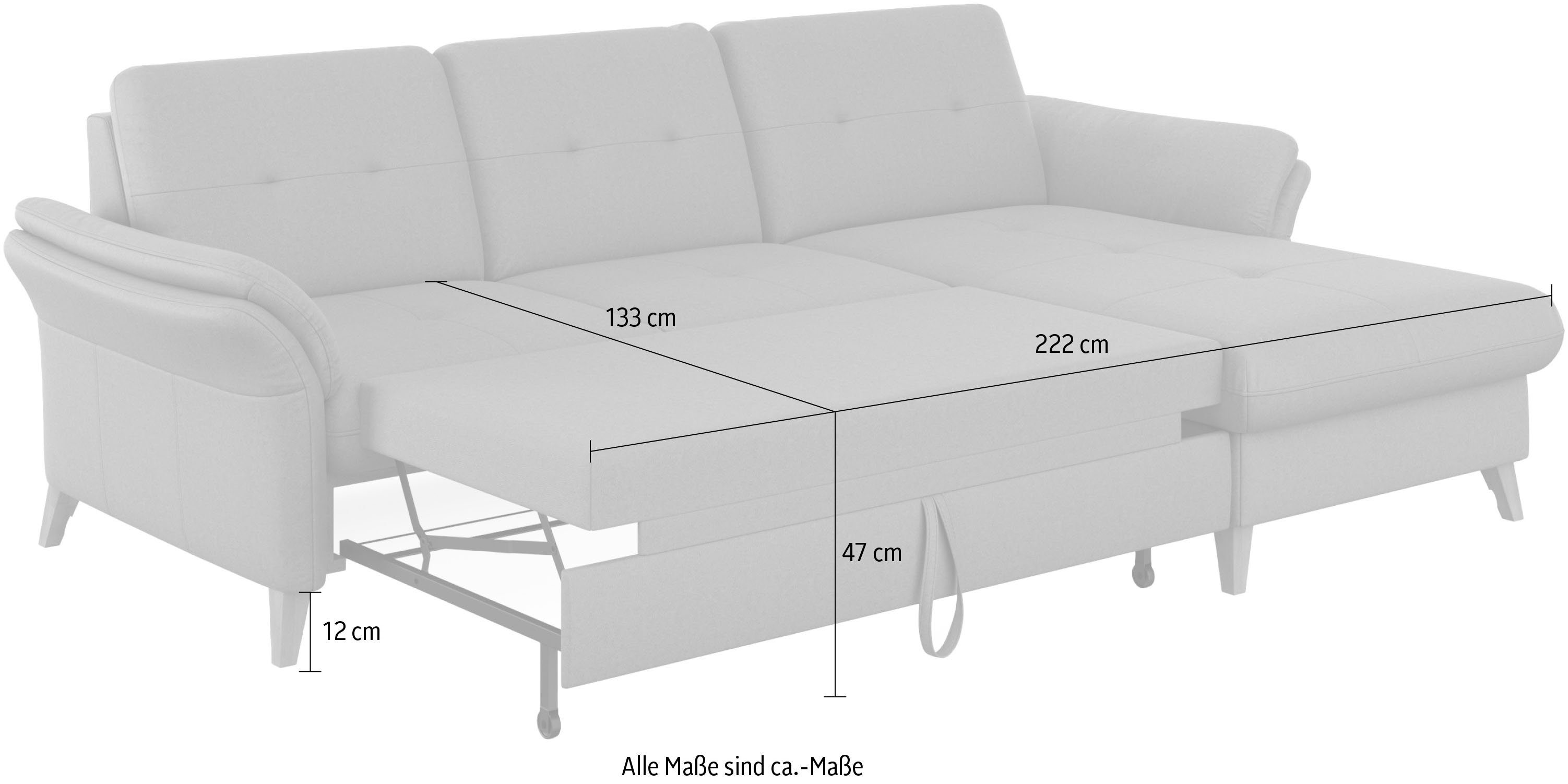 sit&more Hoekbank Göteborg Zitdiepteverstelling en binnenvering, naar keuze met slaapfunctie