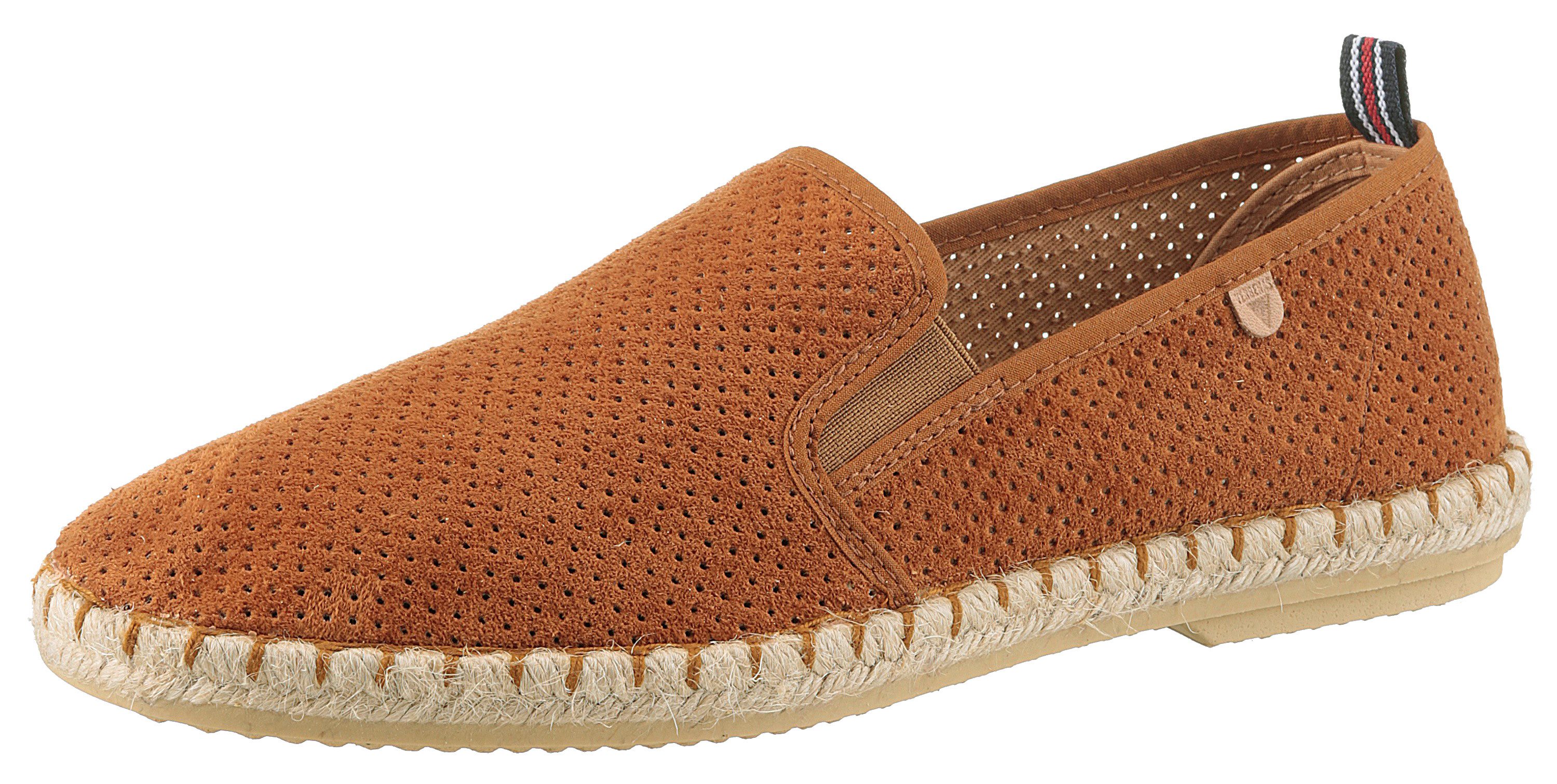 VERBENAS Espadrilles Tom Pacific , loafer, slip-on, zomerschoen, strandschoen met stretch inzetstukken heren instappers maat 43 bruin