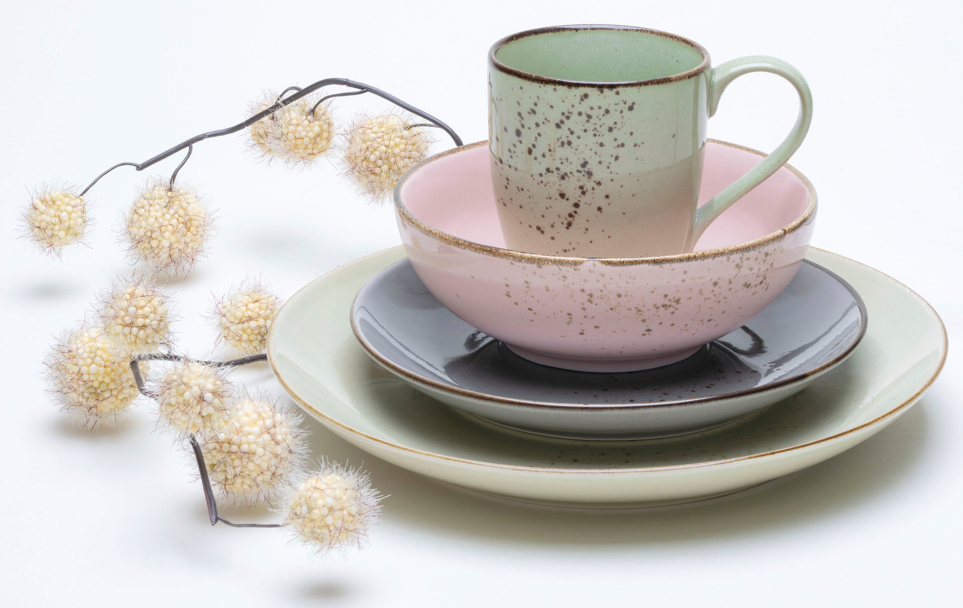 CreaTable Combi-servies Servies-set NATURE COLLECTION Vintage Garden (16-delig)