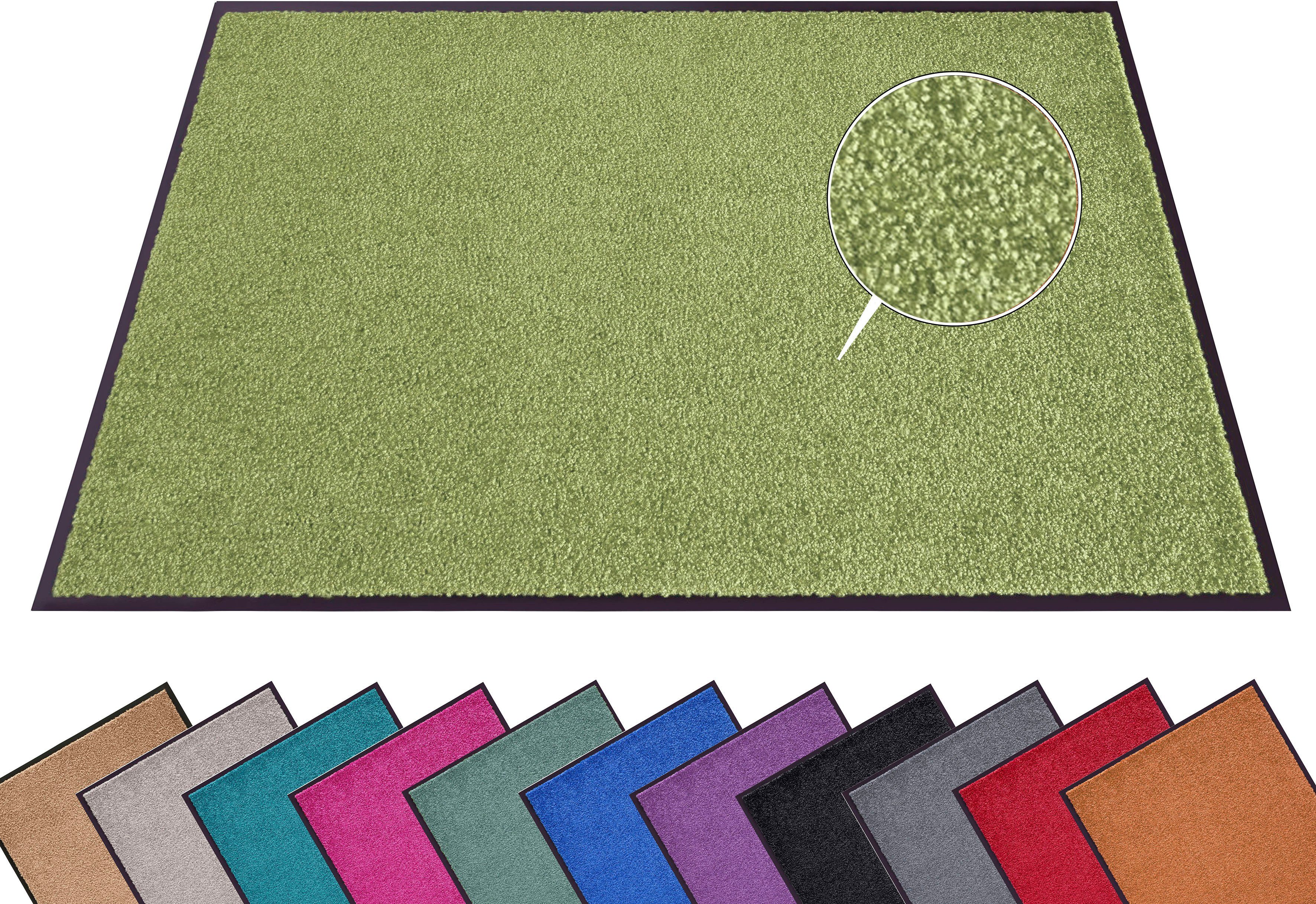 HANSE Home Mat Wash & Clean Vuilopvangmat, deurmat, in- en uitwendig, tapijt, loper, wasbaar deurmatten maat 90x150 cm groen