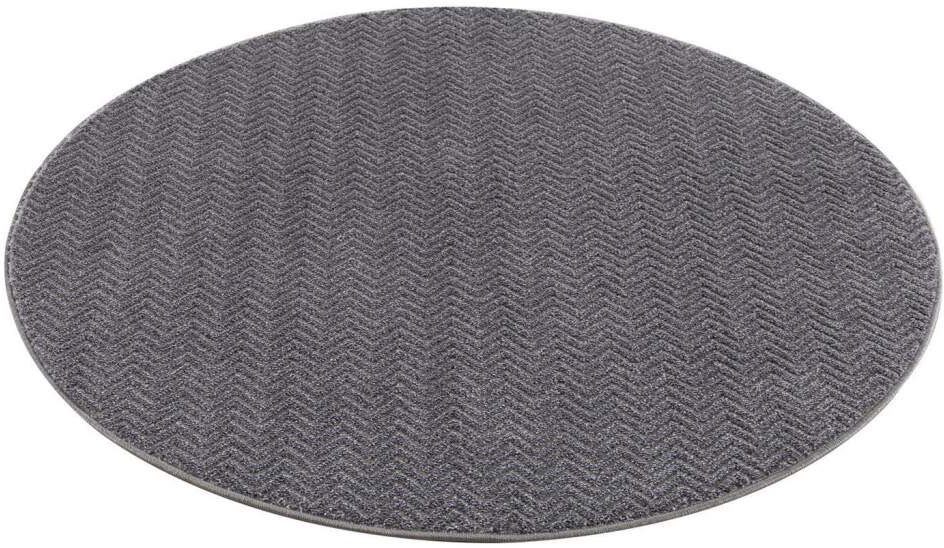 Carpet City Vloerkleed Frisé-tapijt FANCY805 Korte pool, uni, 3D-look, zigzag-look