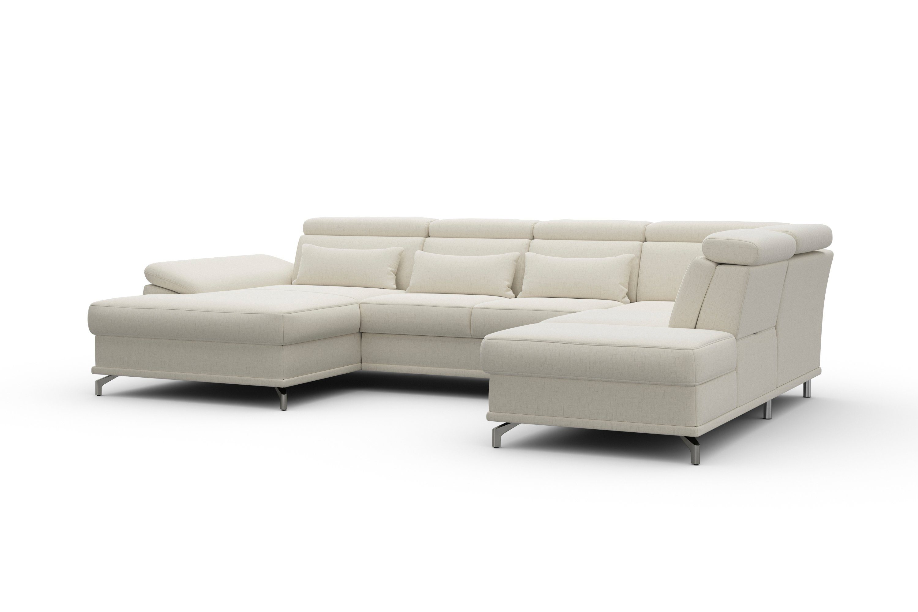 sit&more Zithoek Cabrio U-vorm, met zitdiepteverstelling, arm- en hoofdsteunverstelling