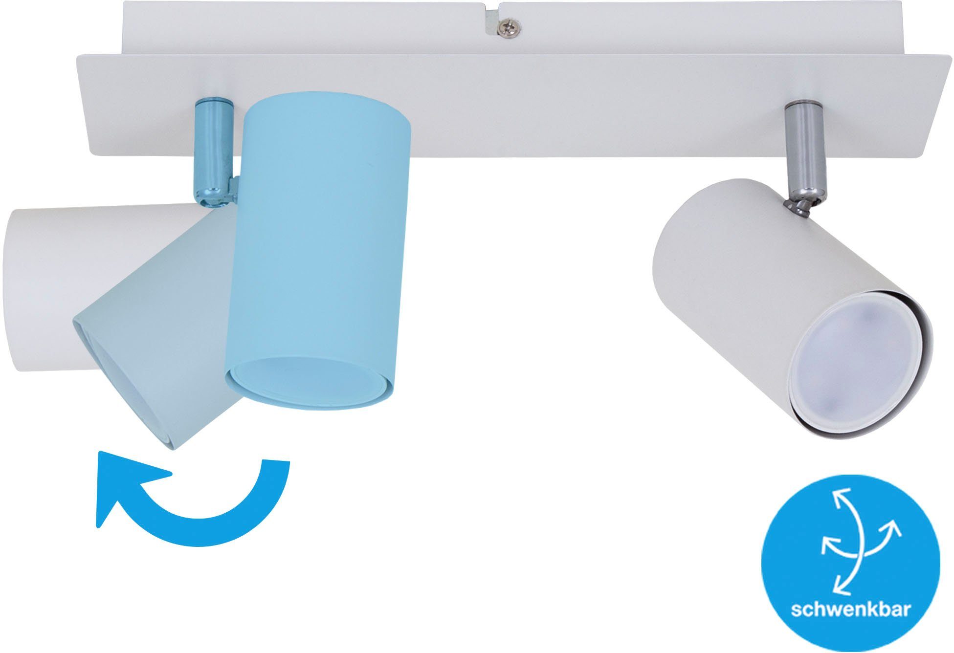 Briloner Leuchten Ledplafondspots 2857026 Run Plafondlamp, 29x8x12,3, wit, max.40W, GU10, woonkamer, slaapkamer