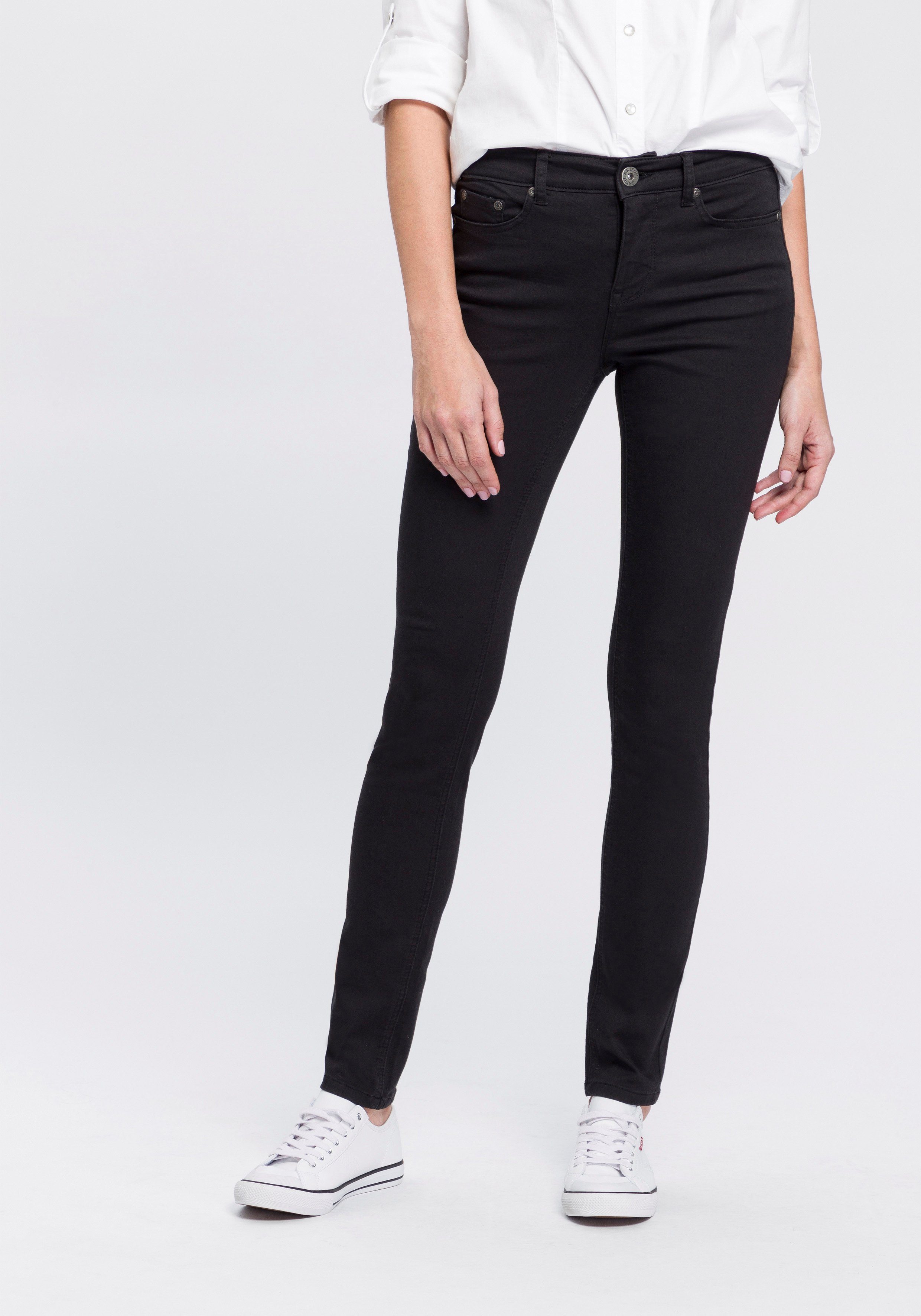 Arizona Slim fit jeans Shaping strakke pasvorm, skinny jeans, used-look-wassing, hoge taille