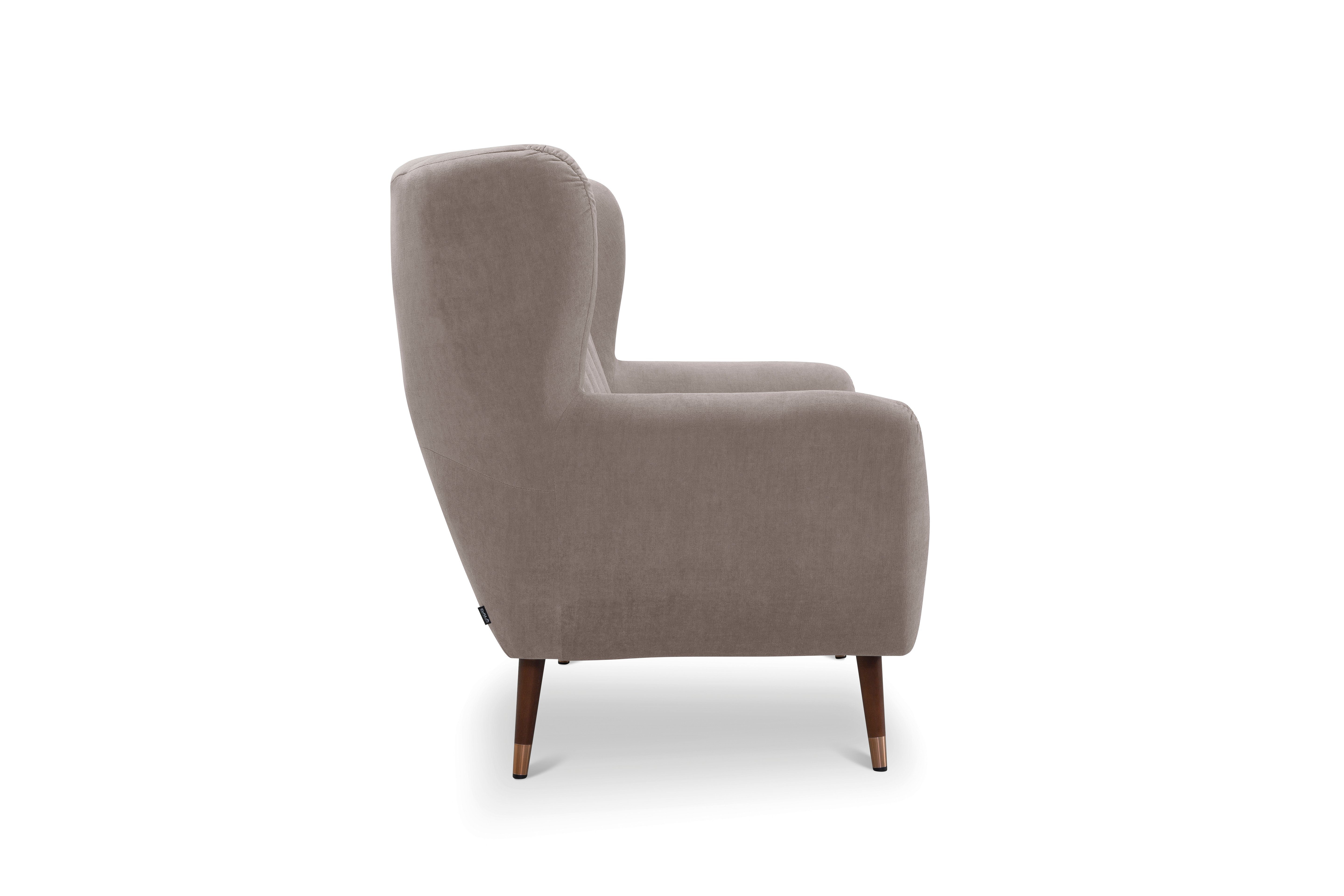 exxpo - sofa fashion 3-zitsbank Polly, comfortabel met hoge rugleuning, hoge poten, oorschelpbank