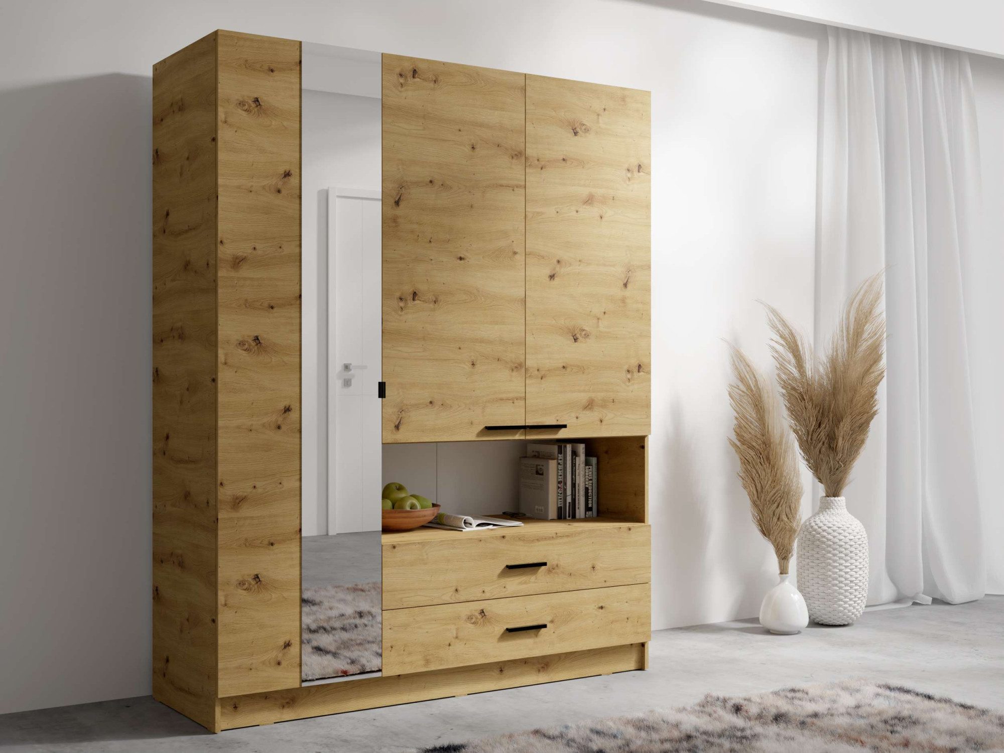INOSIGN Kledingkast Laredo linnenkast met volledige binneninrichting, 158,3x200,5x55cm kledingkasten beige