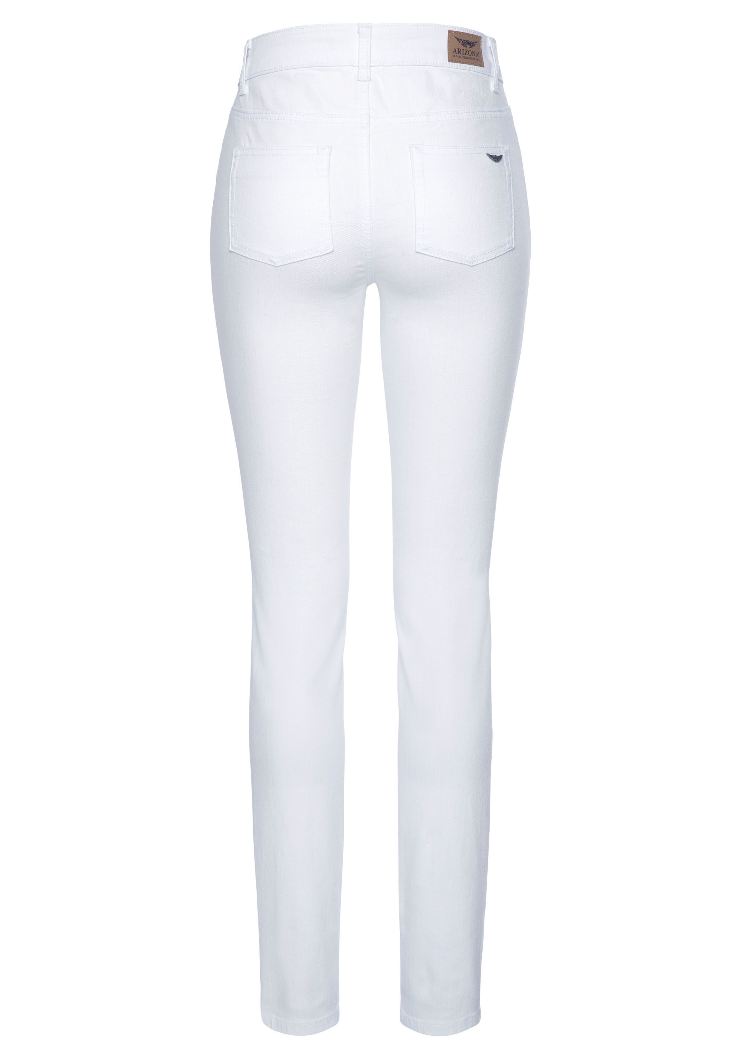 Arizona Slim fit jeans Shaping strakke pasvorm skinny jeans used-look-wassing hoge taille