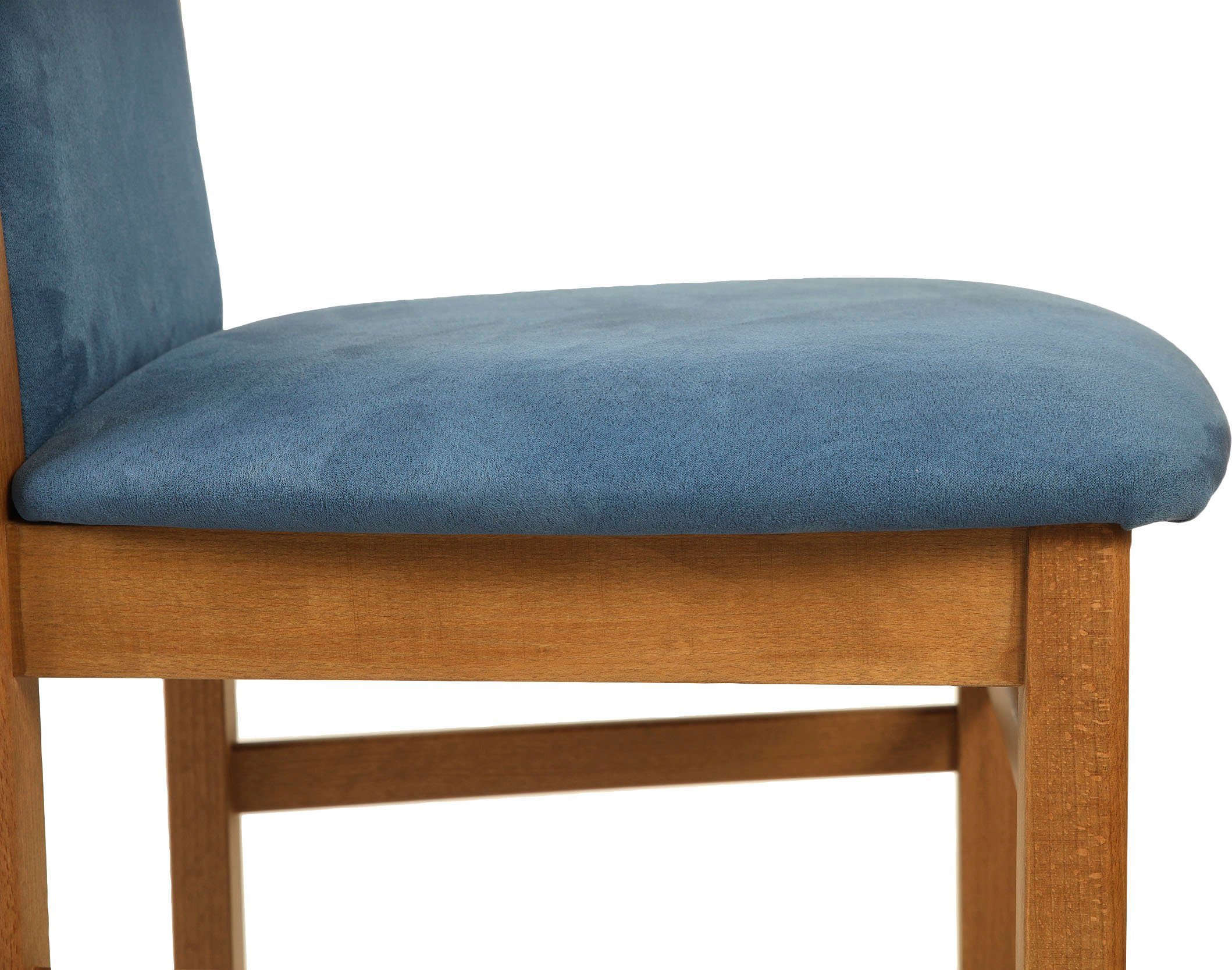 Home affaire Eetkamerstoel Franz slijtvast microvezel, onderstel beuken naturel of wit, houten stoel (set, 2 stuks)
