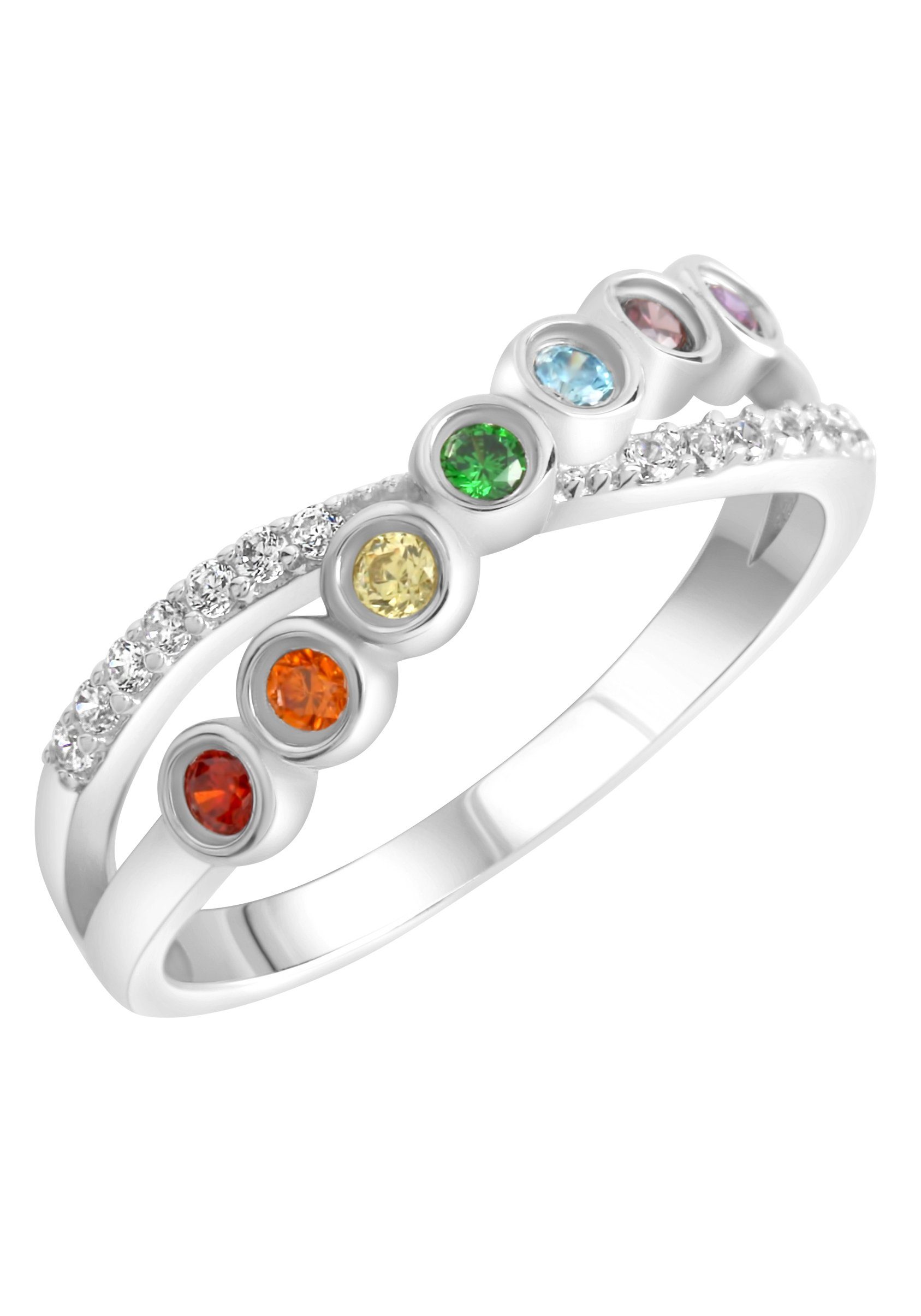 Firetti Ring Sieraad cadeau zilver 925 zilveren ring croise dames ringen maat 17 multicolor