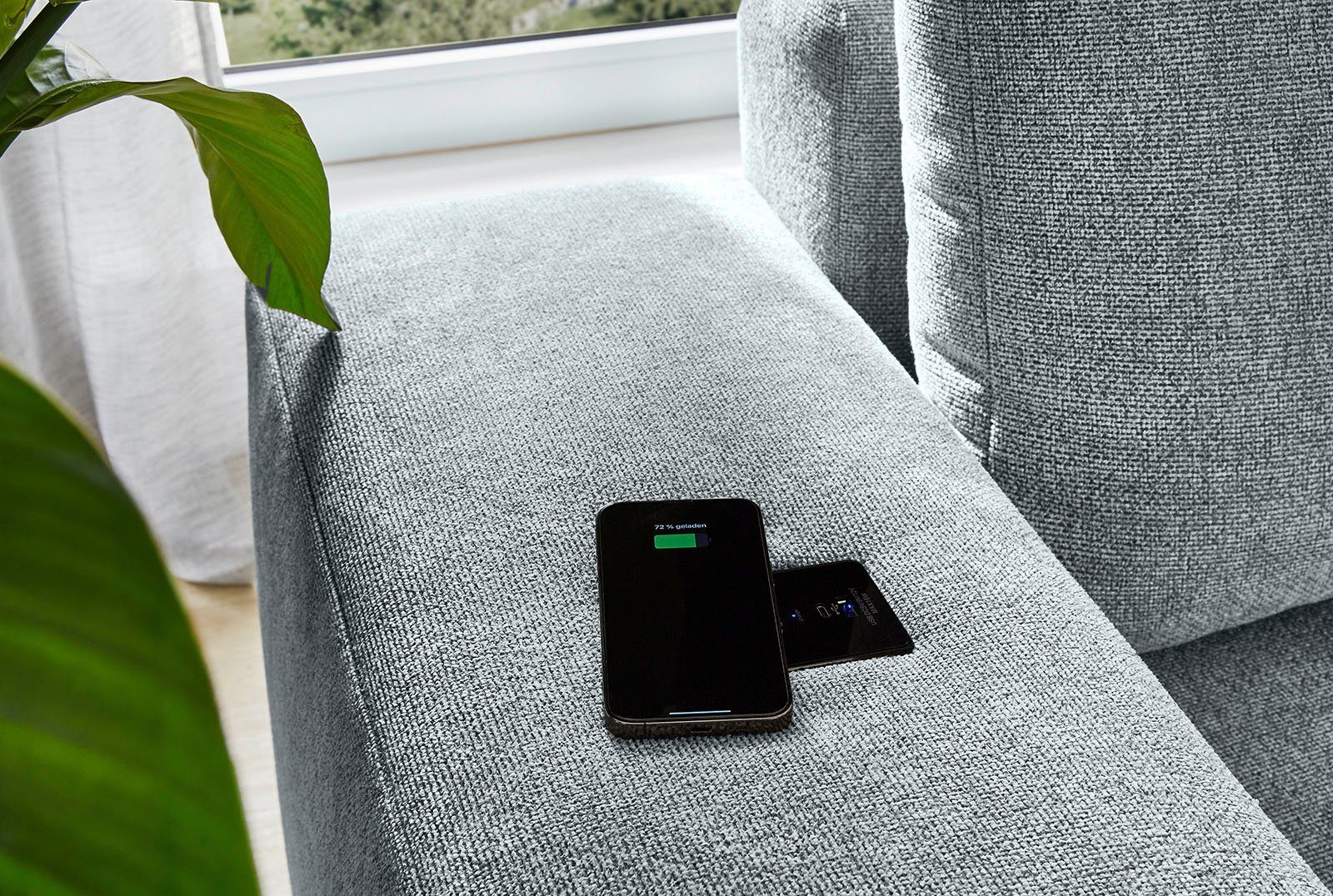 Jockenhöfer Gruppe Hoekbank Luciano L-vorm met inductieve oplaadmogelijkheid, USB-A & USB-C oplaadpoort